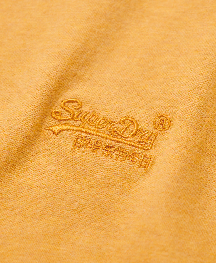 Essential Logo Emb Tee-Ochre Yellow Marl-Chest logo view