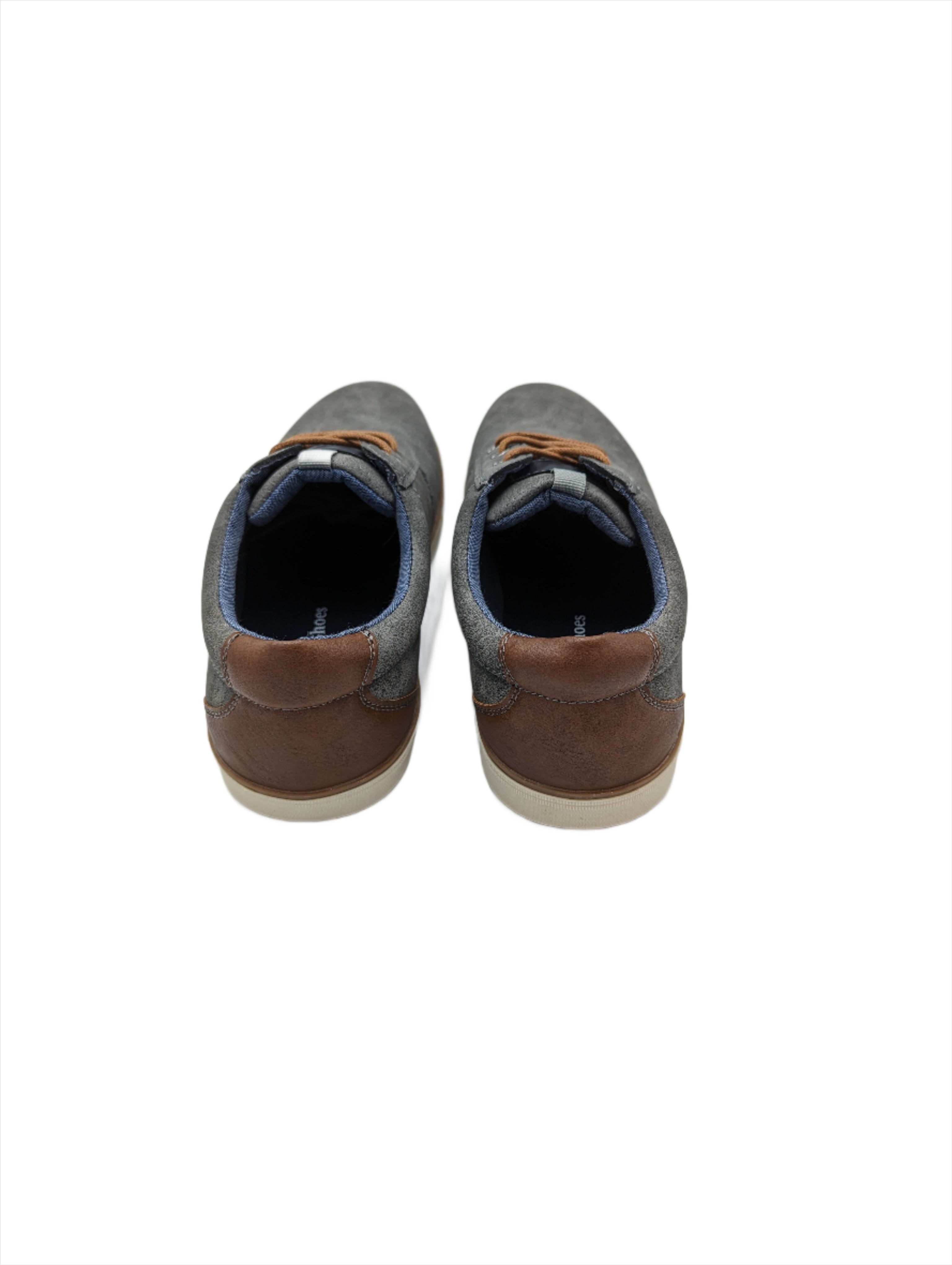 Arno Grey Lace Up Shoe-Heel view