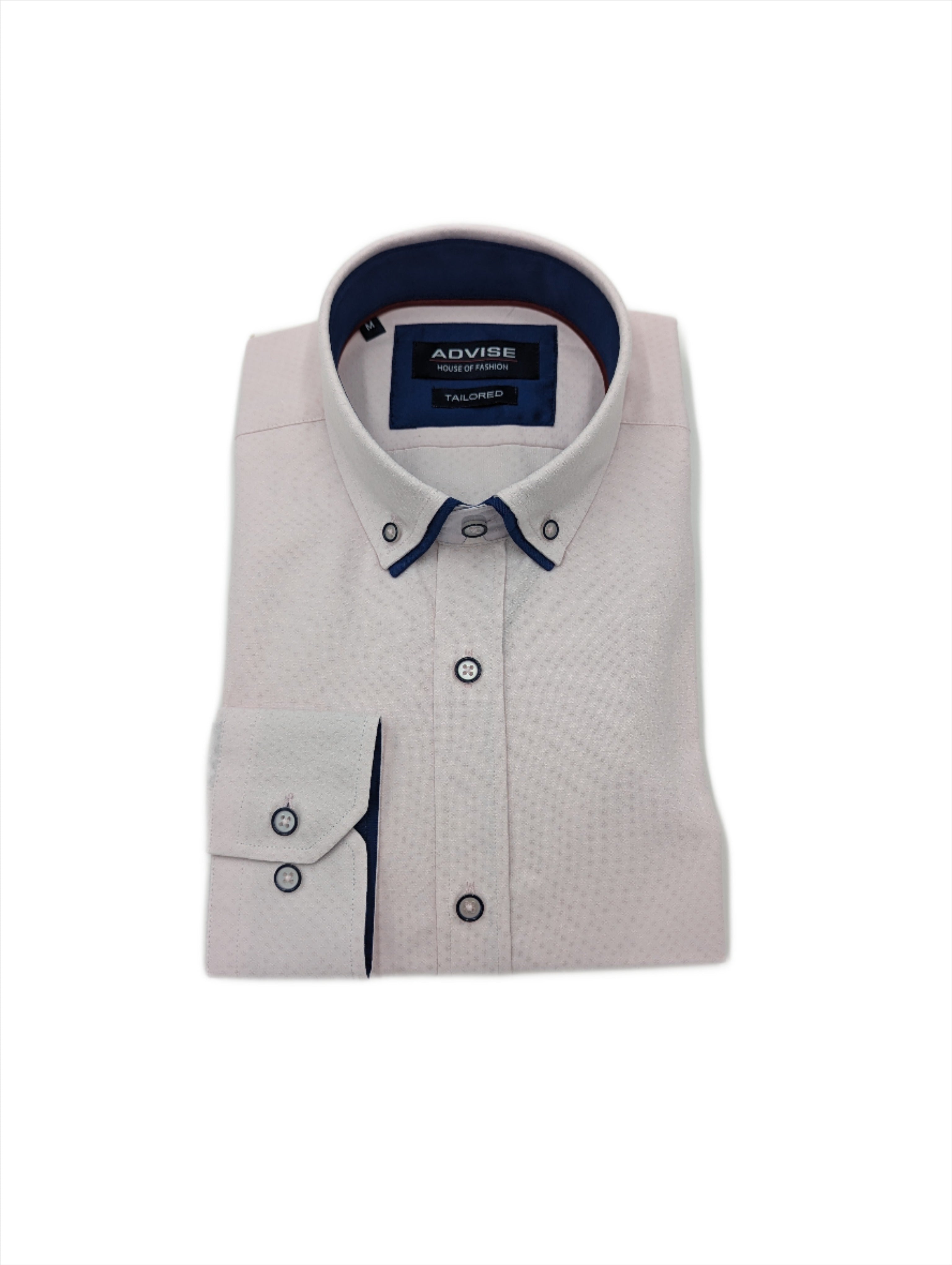 ADVISE Double Collar Textured Formal Pink Shirt Pink front view
