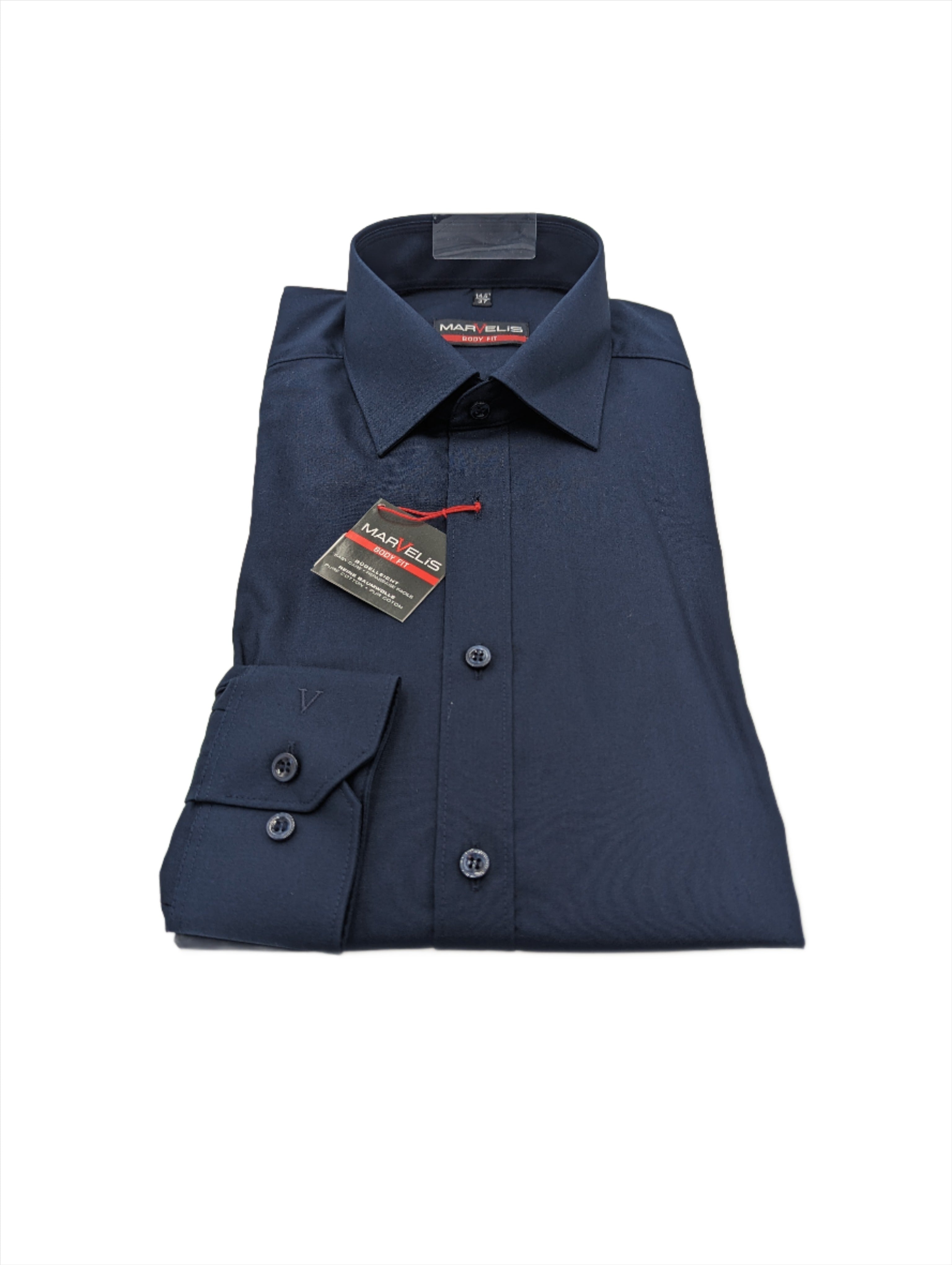 Marvelis Marvelis Body Fit Navy Shirt Navy detail view