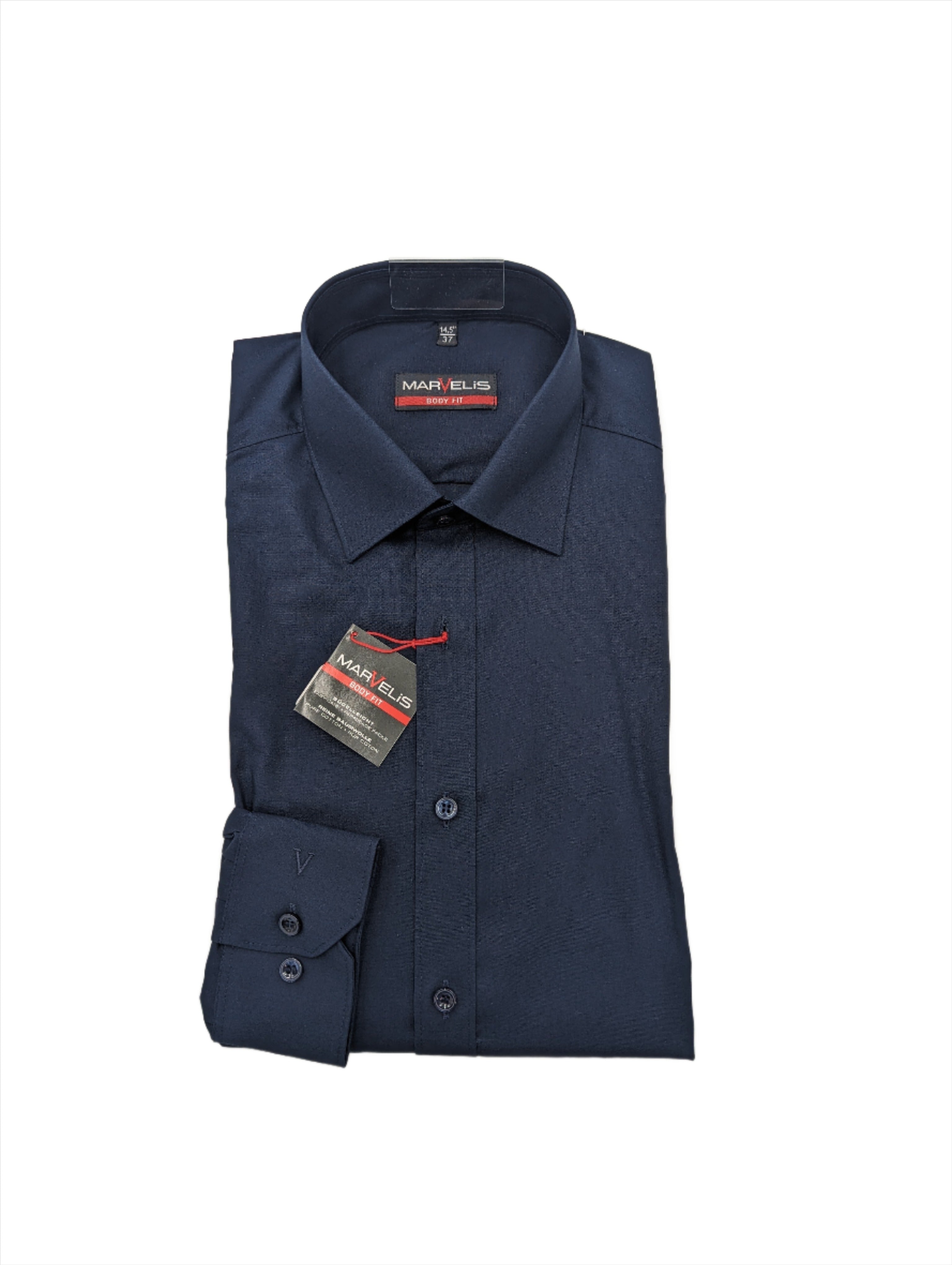 Marvelis Marvelis Body Fit Navy Shirt Navy front view