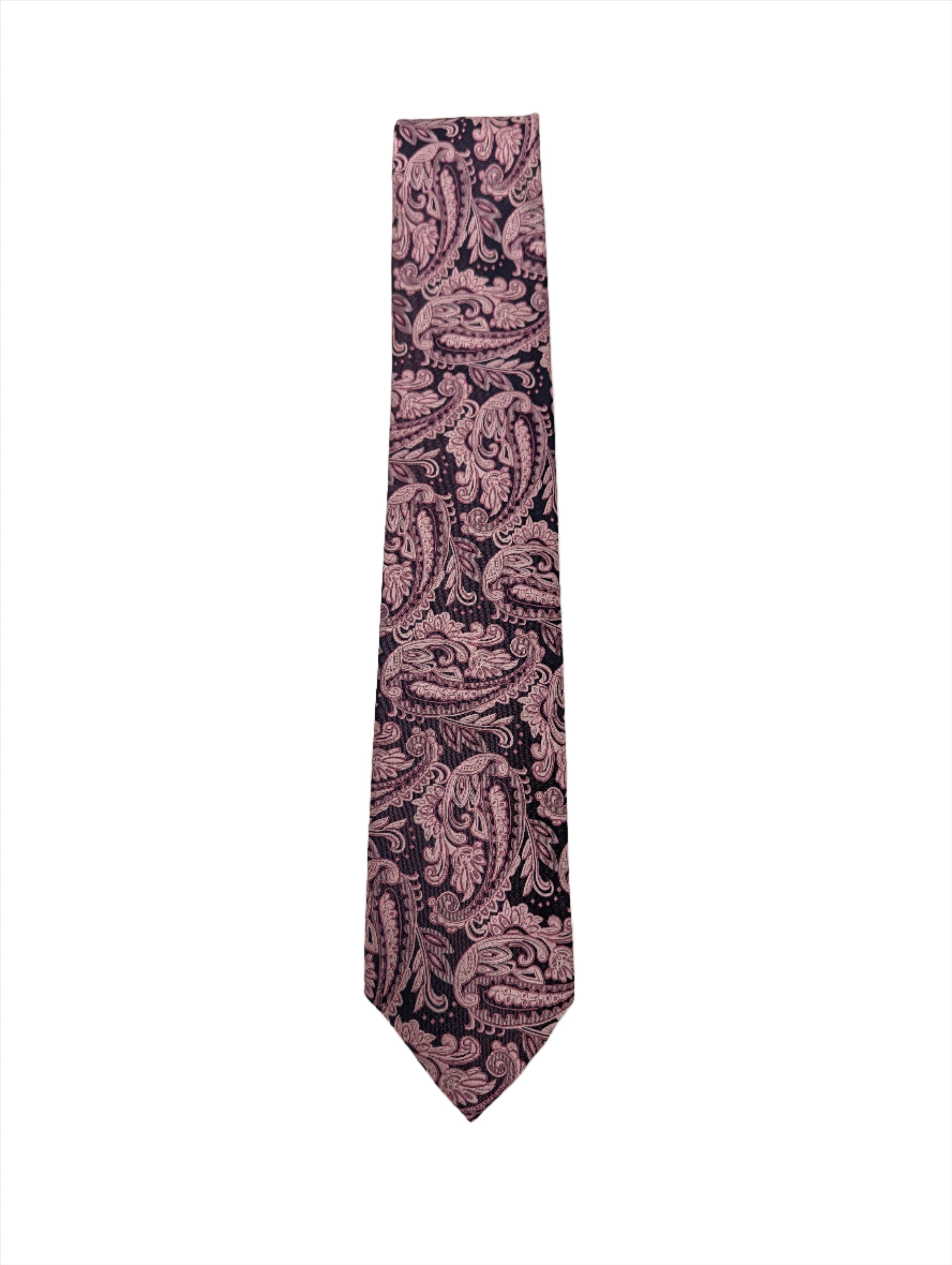 Zazzi Men's Paisley Tie - Salmon Salmon front view