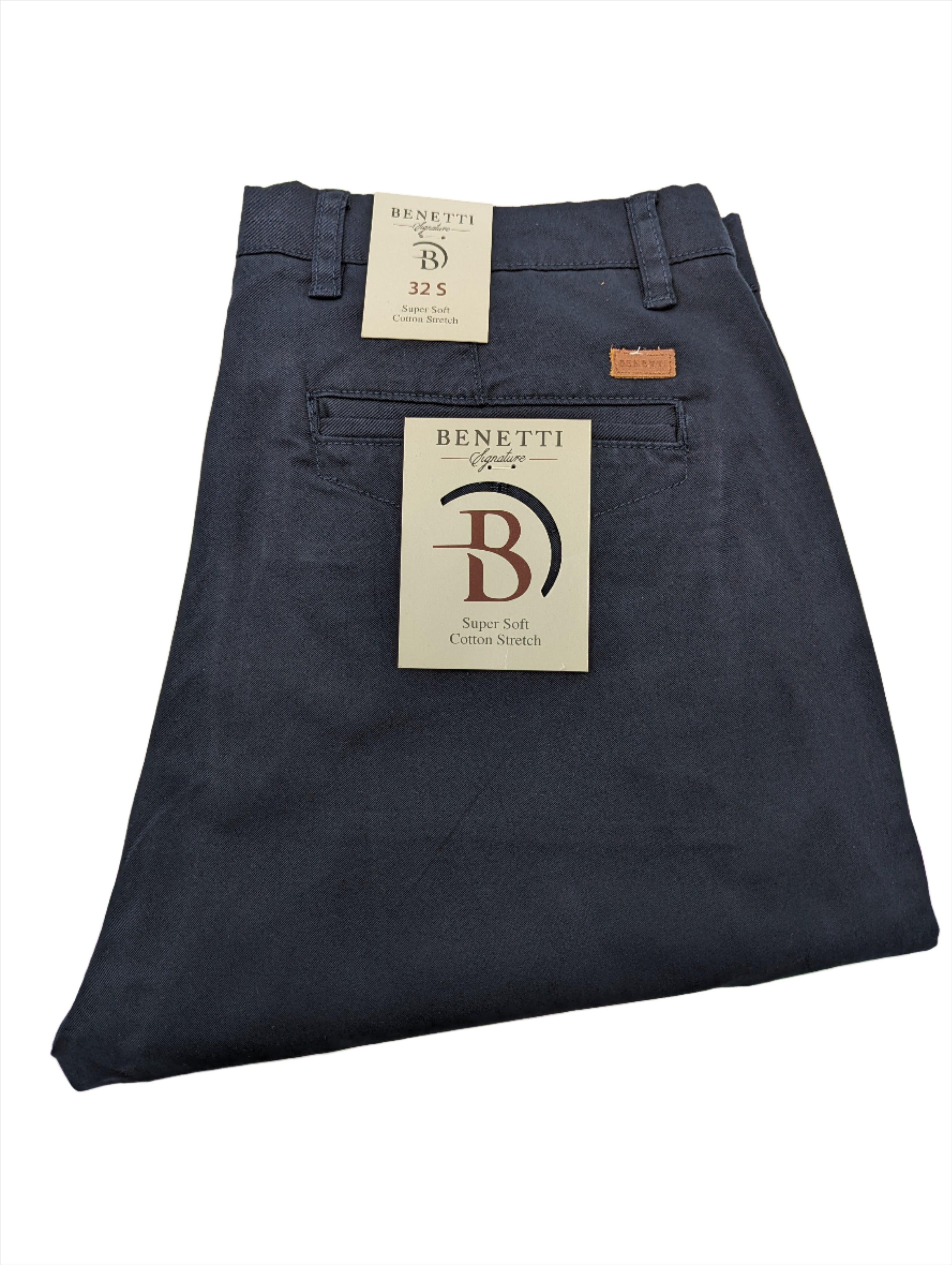 BENETTI Trent Navy Straight Cut Chino Navy model front view