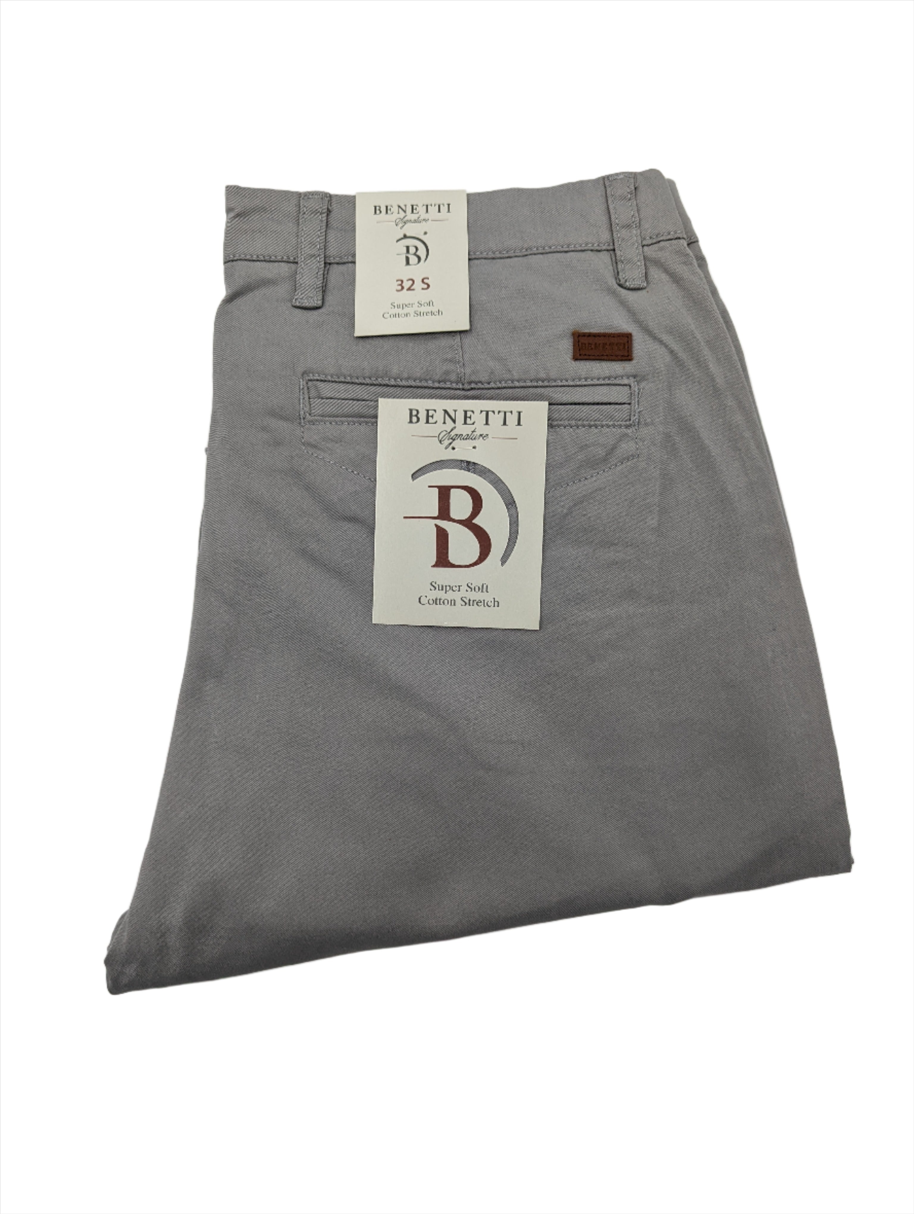 BENETTI Trent Silver Straight Cut Chino SILVER model front view