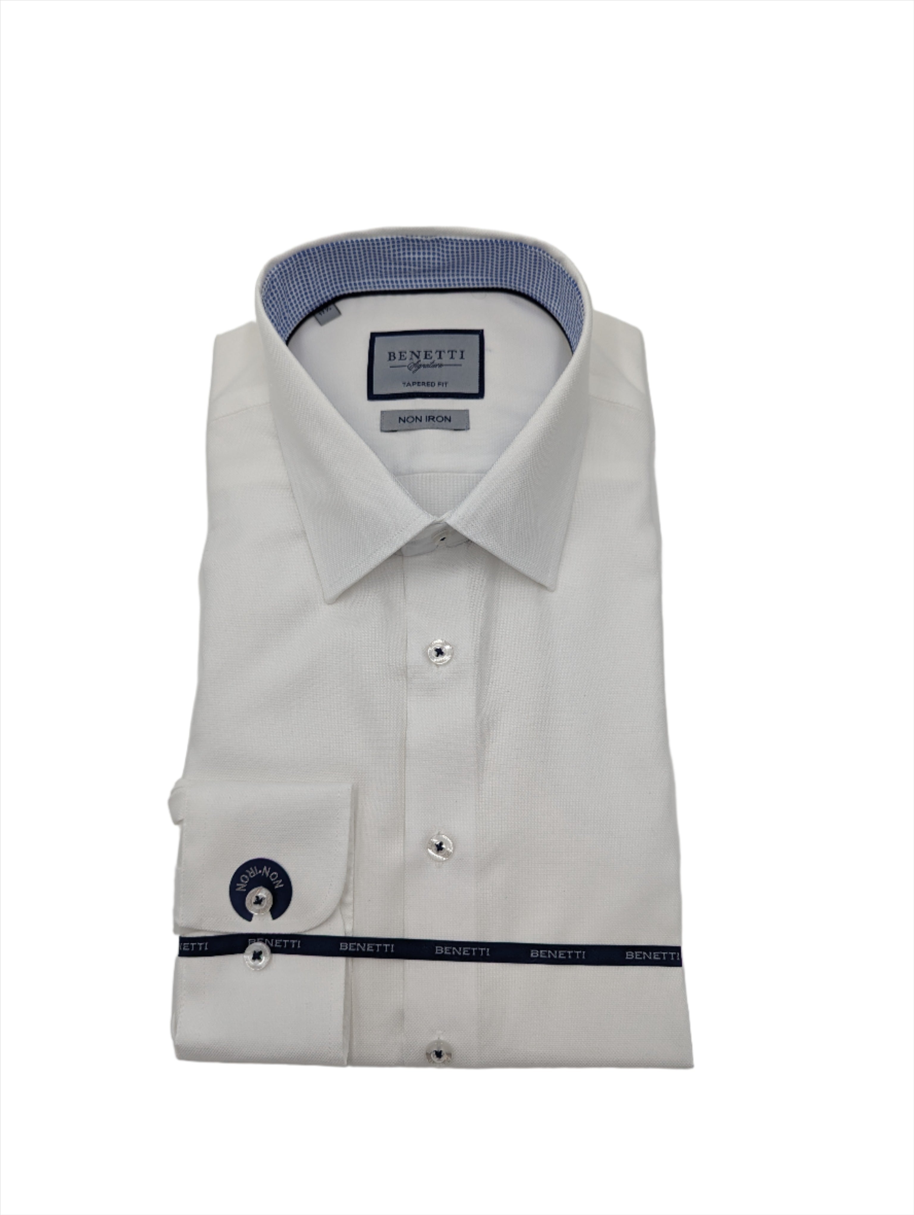BENETTI Brad Tapered Fit White Shirt WHITE side view