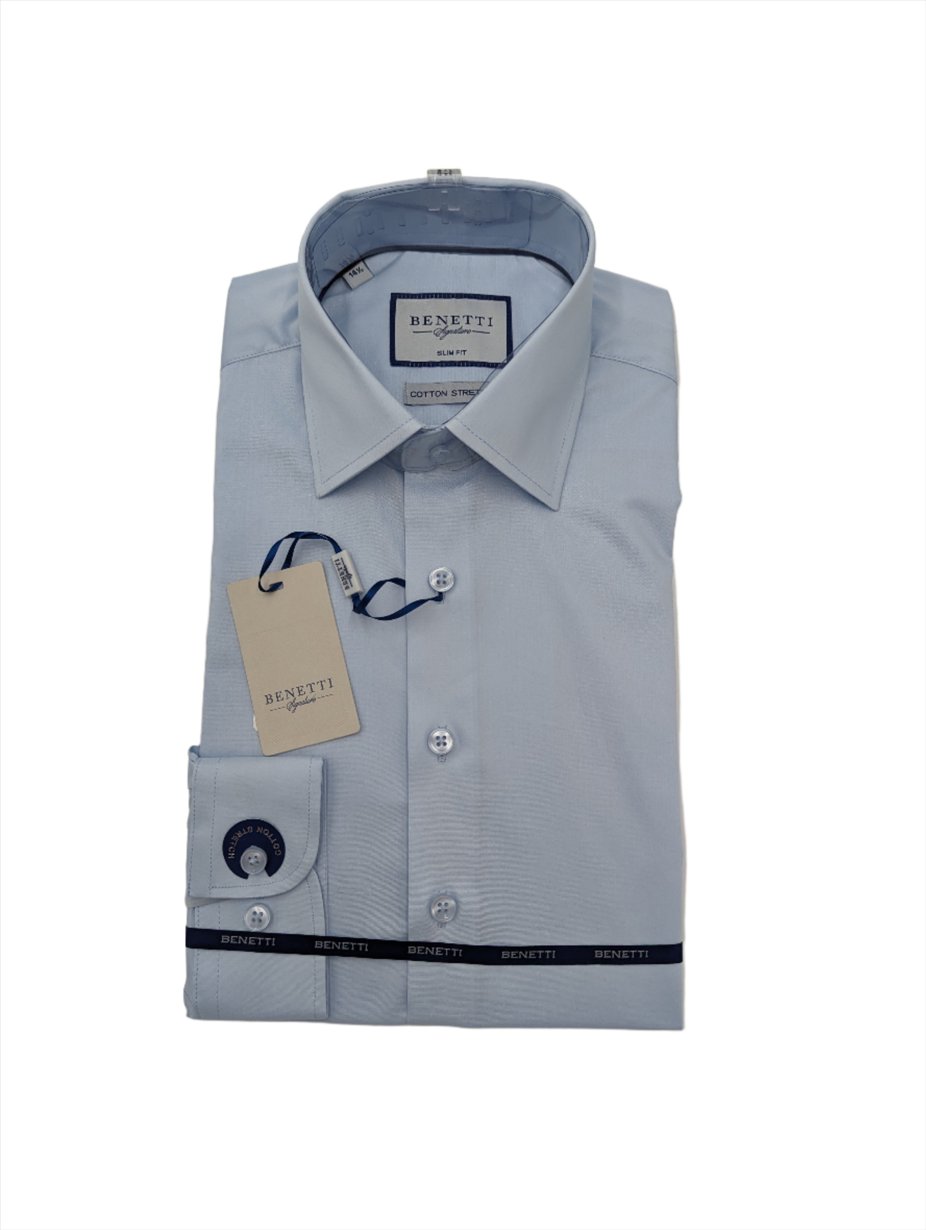 BENETTI Oscar Sky Slim Fit Shirt SKY front view