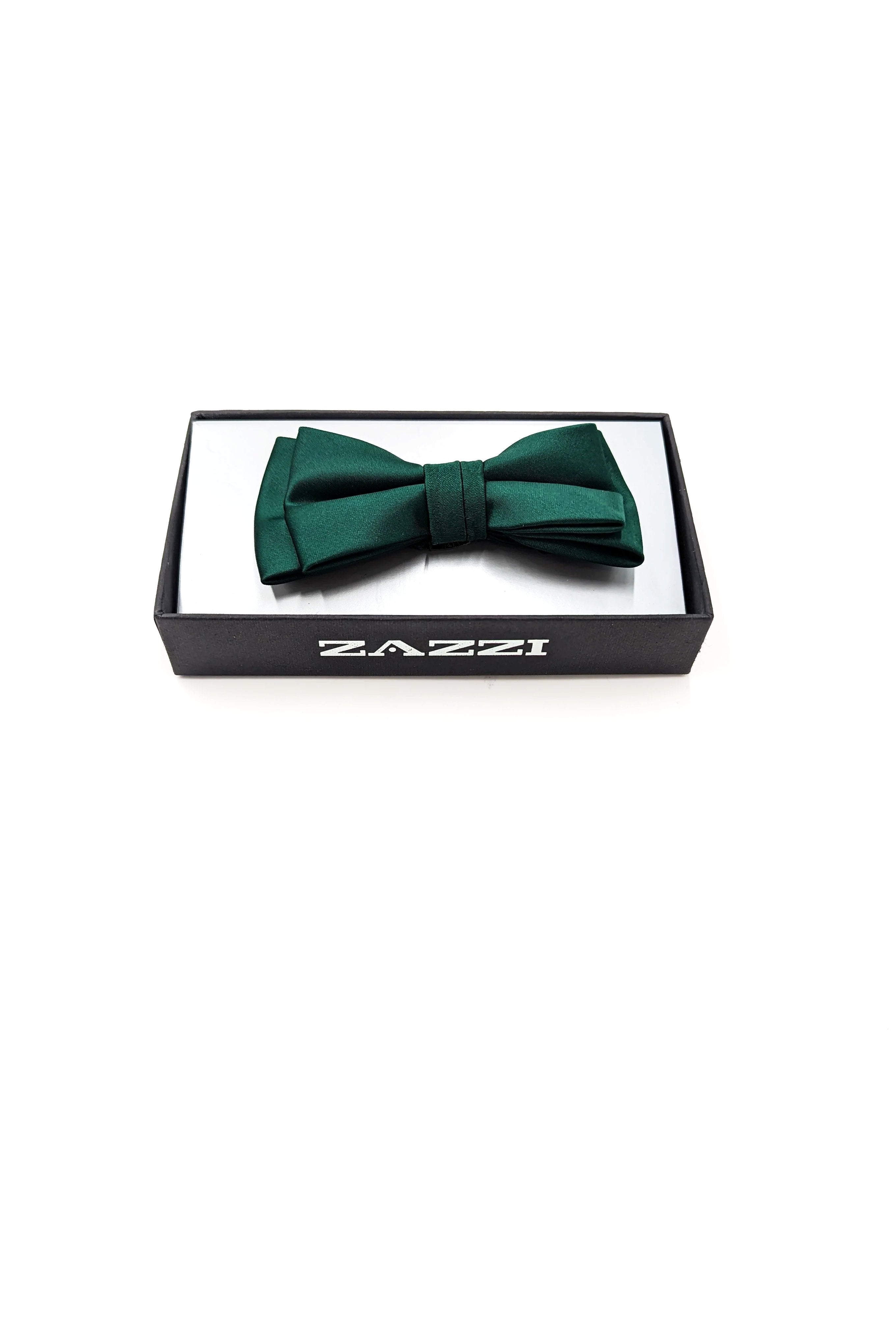 Green Mens Satin Bow and Pocket Square Set