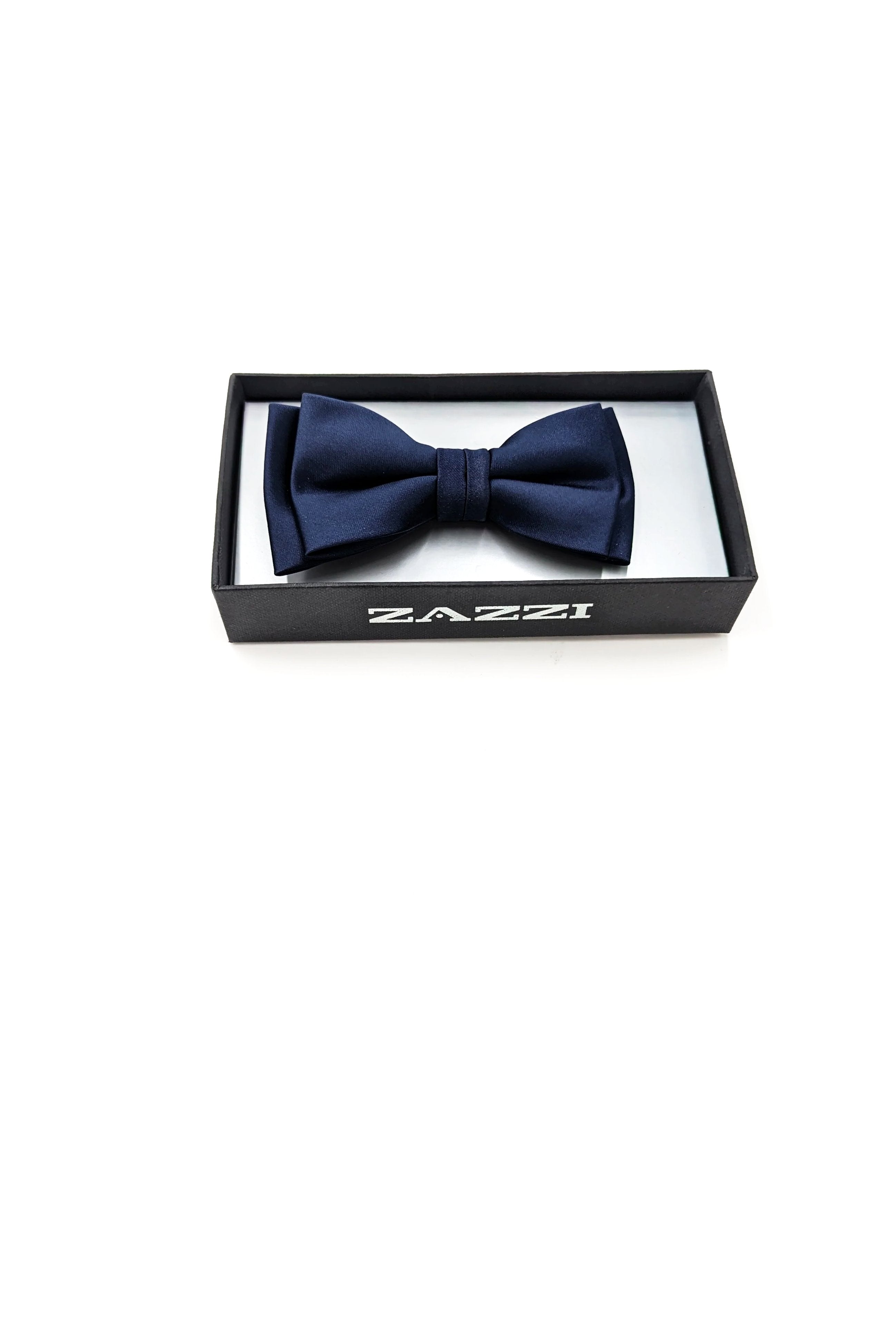 Navy Mens Satin Bow and Pocket Square Set