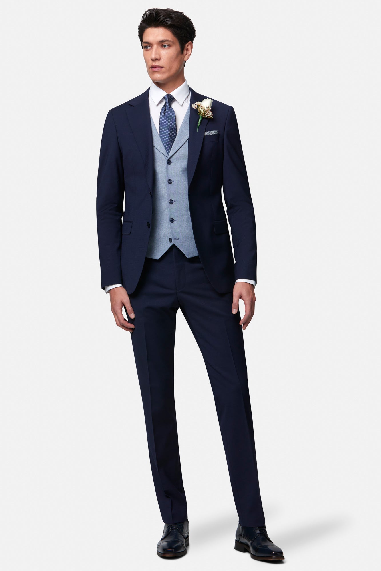 TRAVIS BENETTI Napoli Smoke Waistcoat SMOKE front view