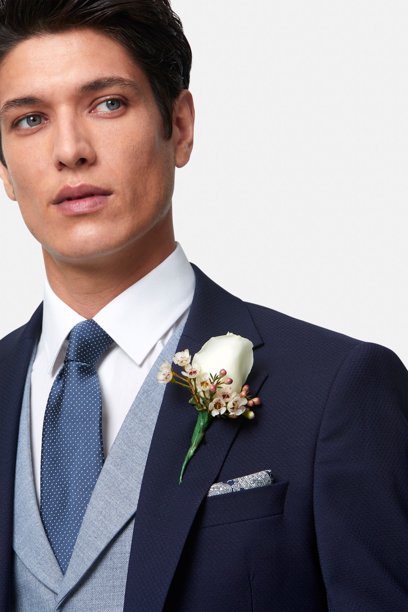 TRAVIS BENETTI Napoli Smoke Waistcoat SMOKE side view