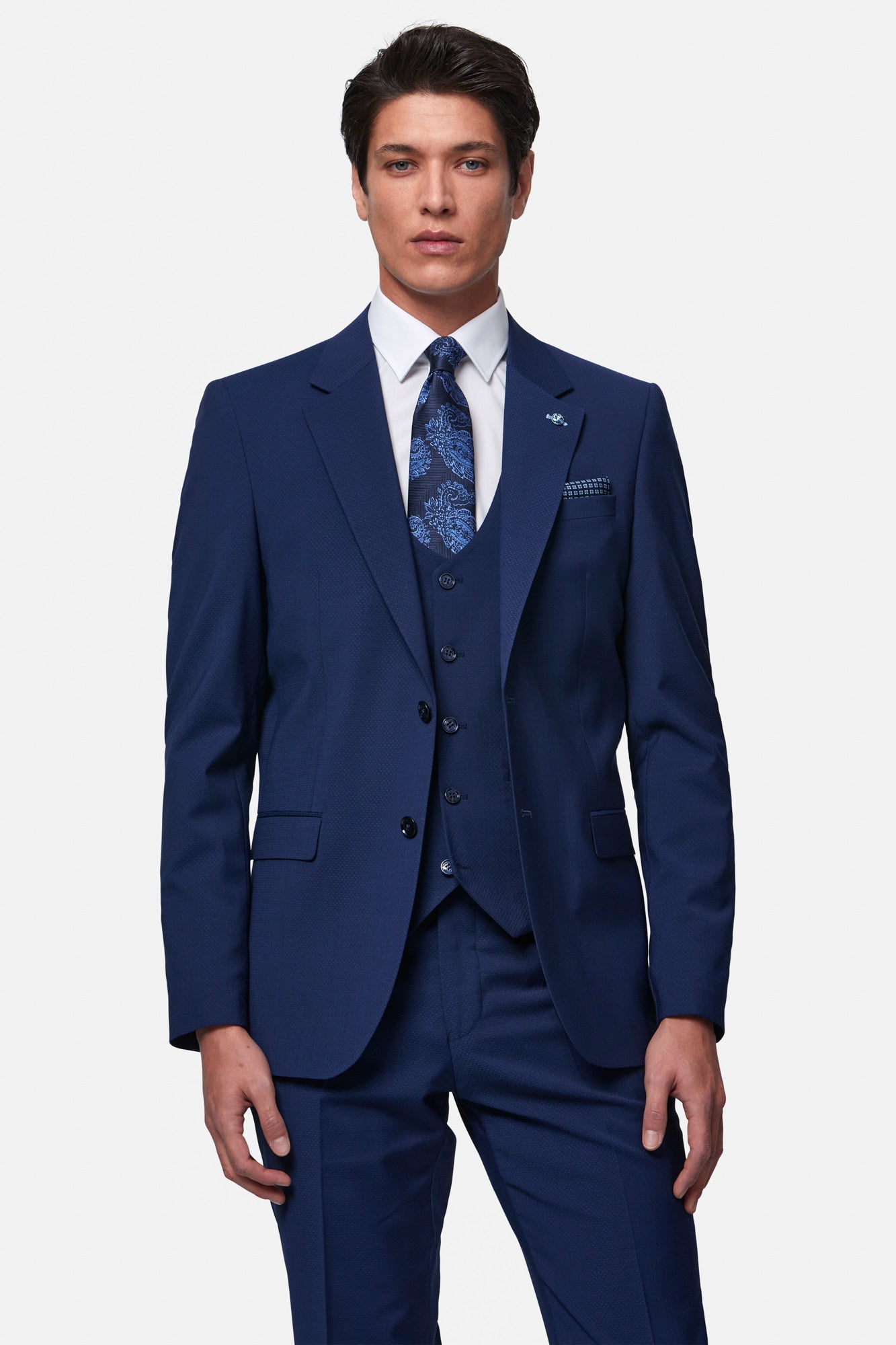 BENETTI Peter Petrol Tapered Waistcoat Petrol front view