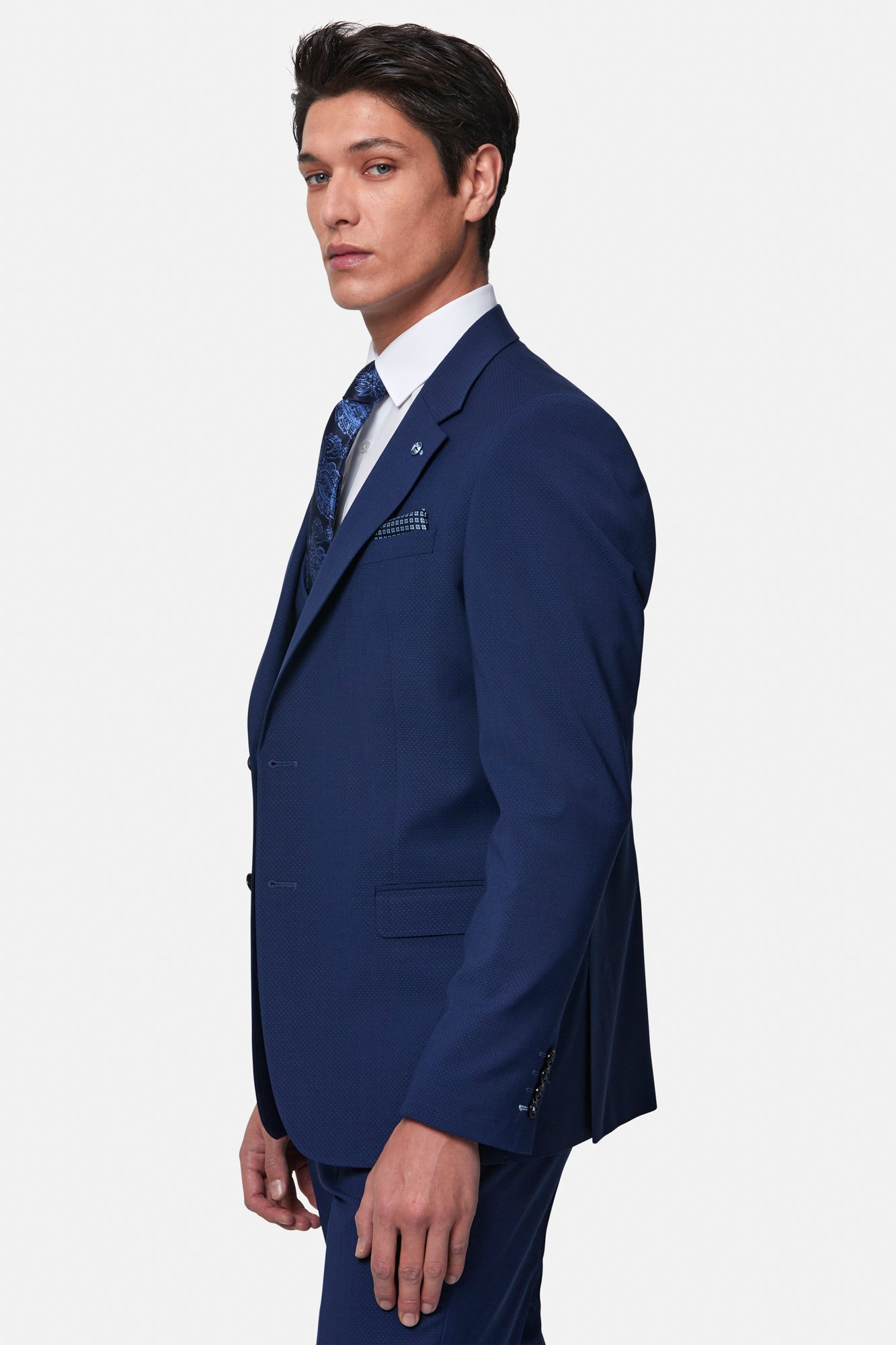 Peter Petrol Tapered Jacket-Side view