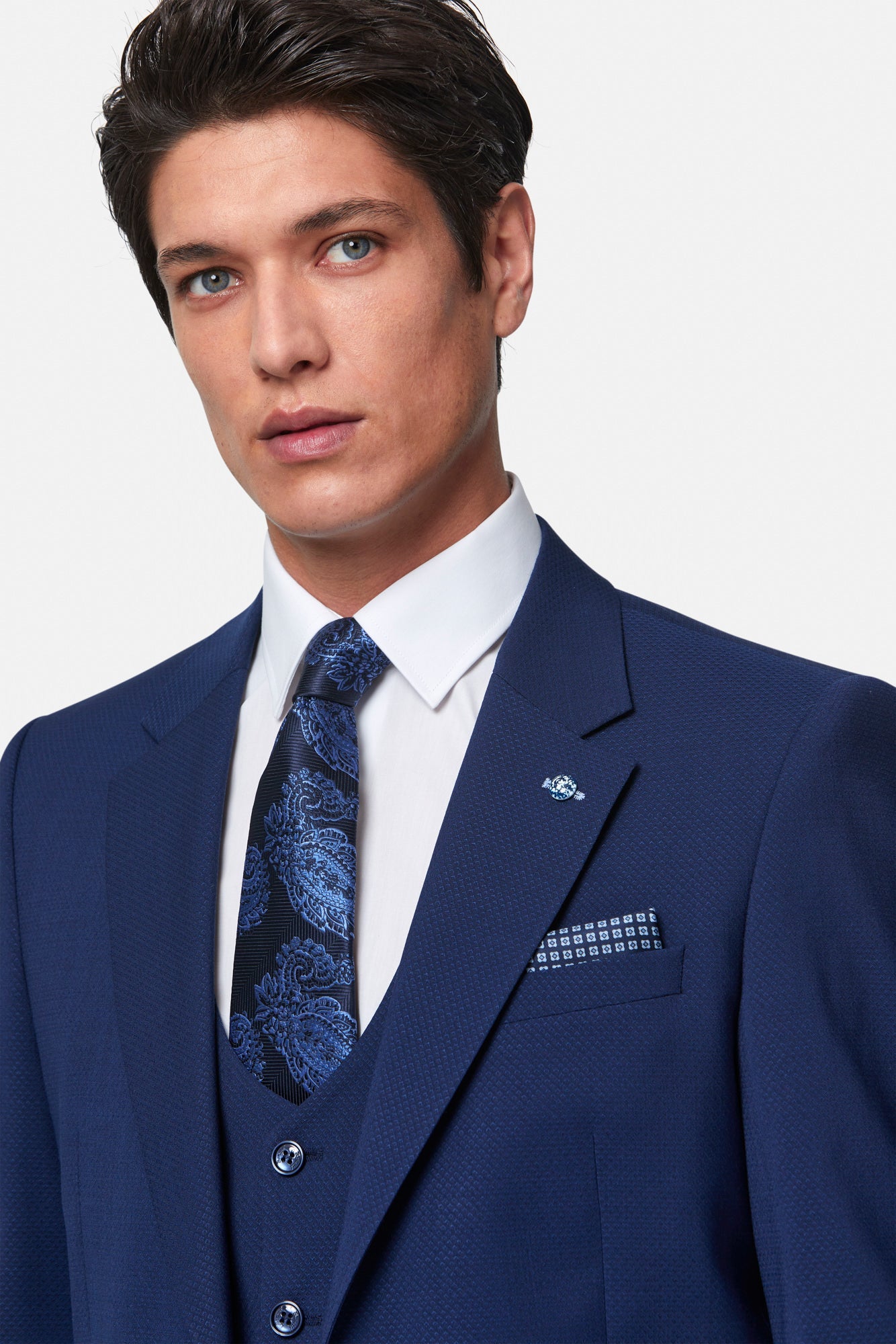 Peter Petrol Tapered Waistcoat-Detail view