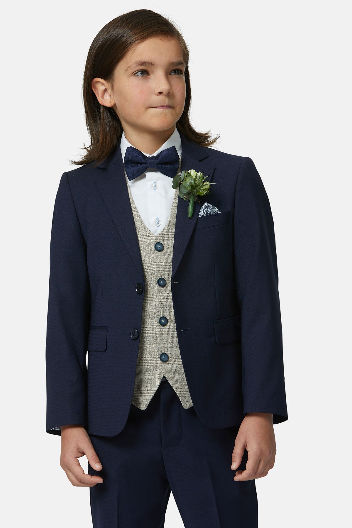 Benetti Boyswear Boys Philip Stone Waistcoat Stone front view