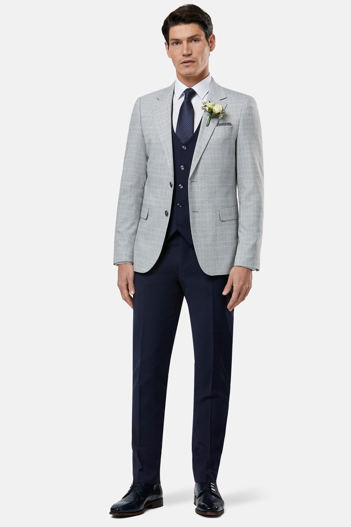 BENETTI Philip Tapered Silver Blazer SILVER front view
