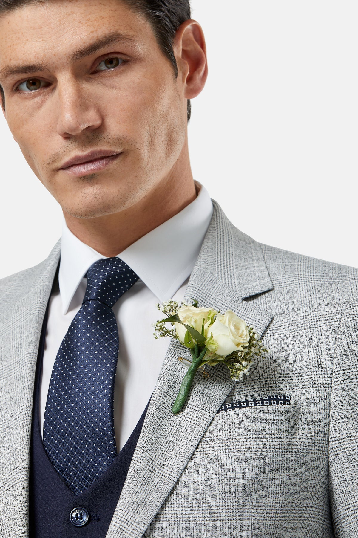 BENETTI Philip Tapered Silver Blazer SILVER back view