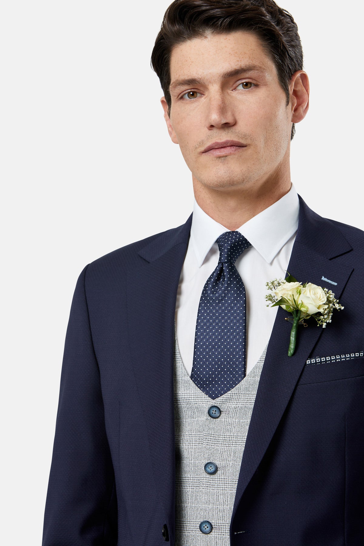 Philip Comfort Silver Waistcoat-Button detail