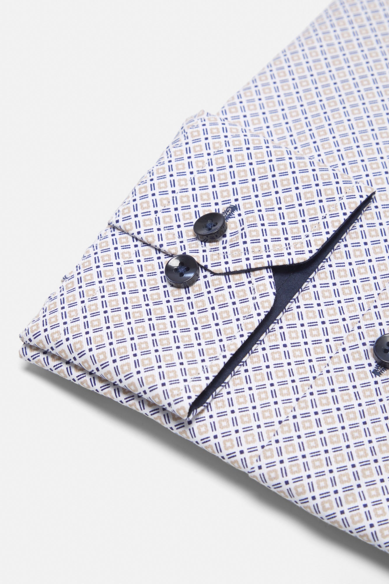 BENETTI Porsche Casual Pattern Long Sleeve Shirt Stone back view