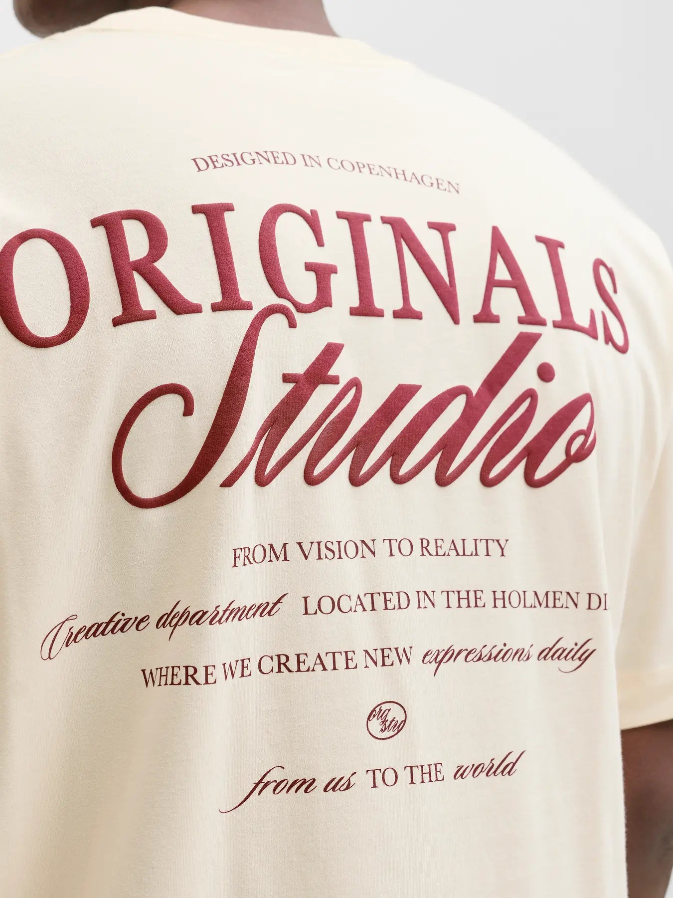 JACK JONES ORIGINALS Norrebro Typo T-Shirt-Antique White Antique White side view