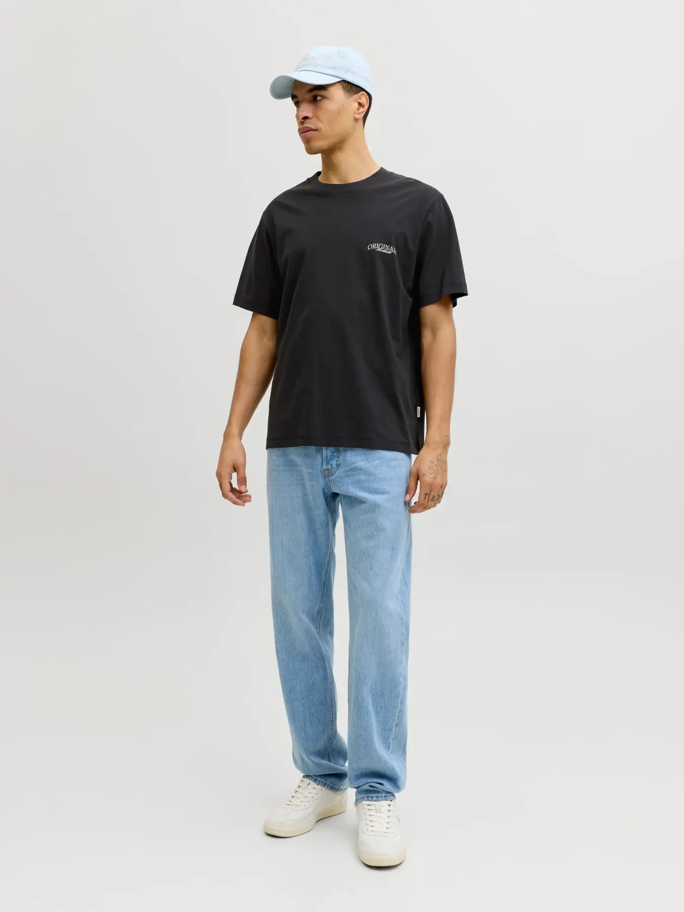 JACK JONES ORIGINALS Catskills Crew Neck T-Shirt-Black Black detail view