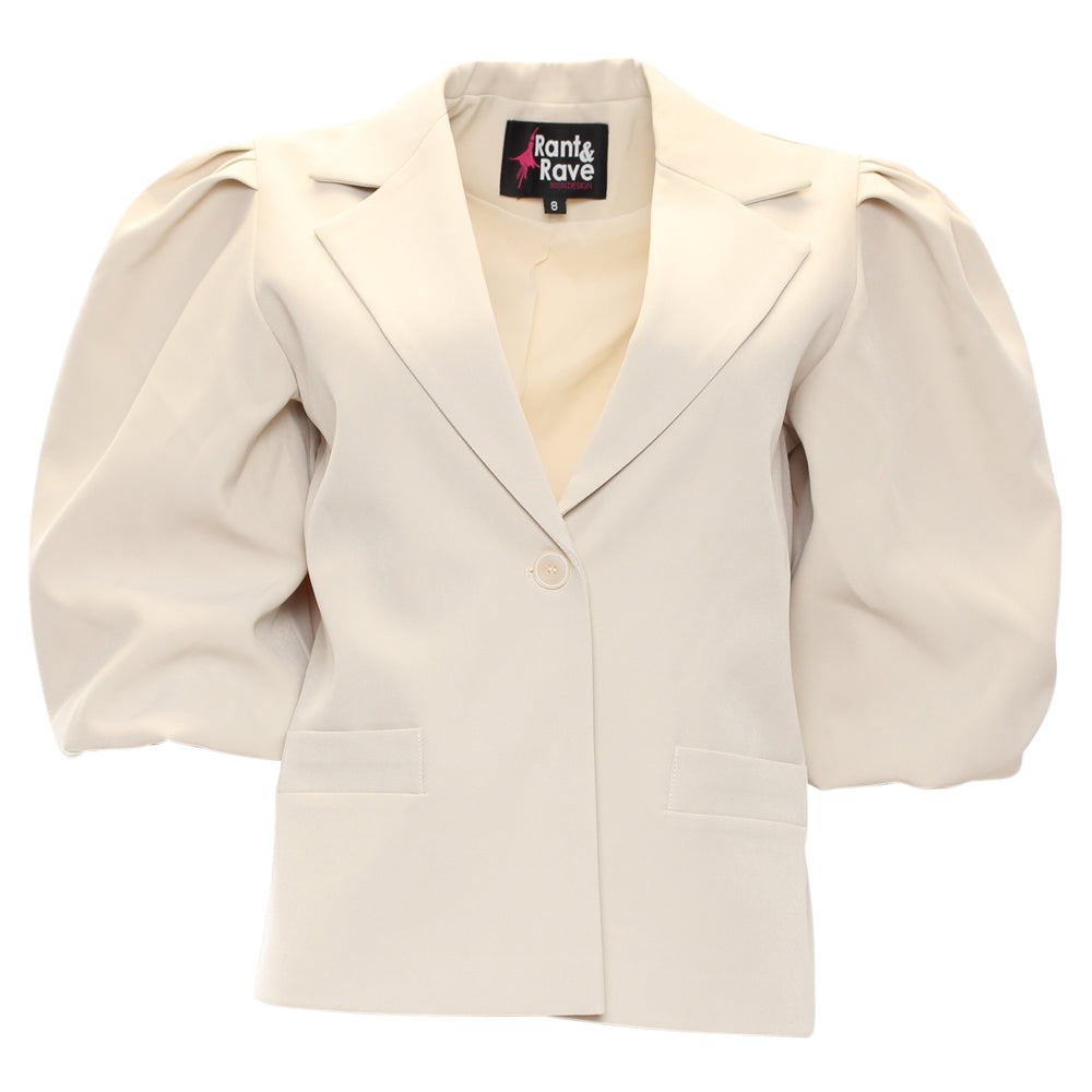 RANT & RAVE LADIES Raelynn Stone Blazer Stone back view
