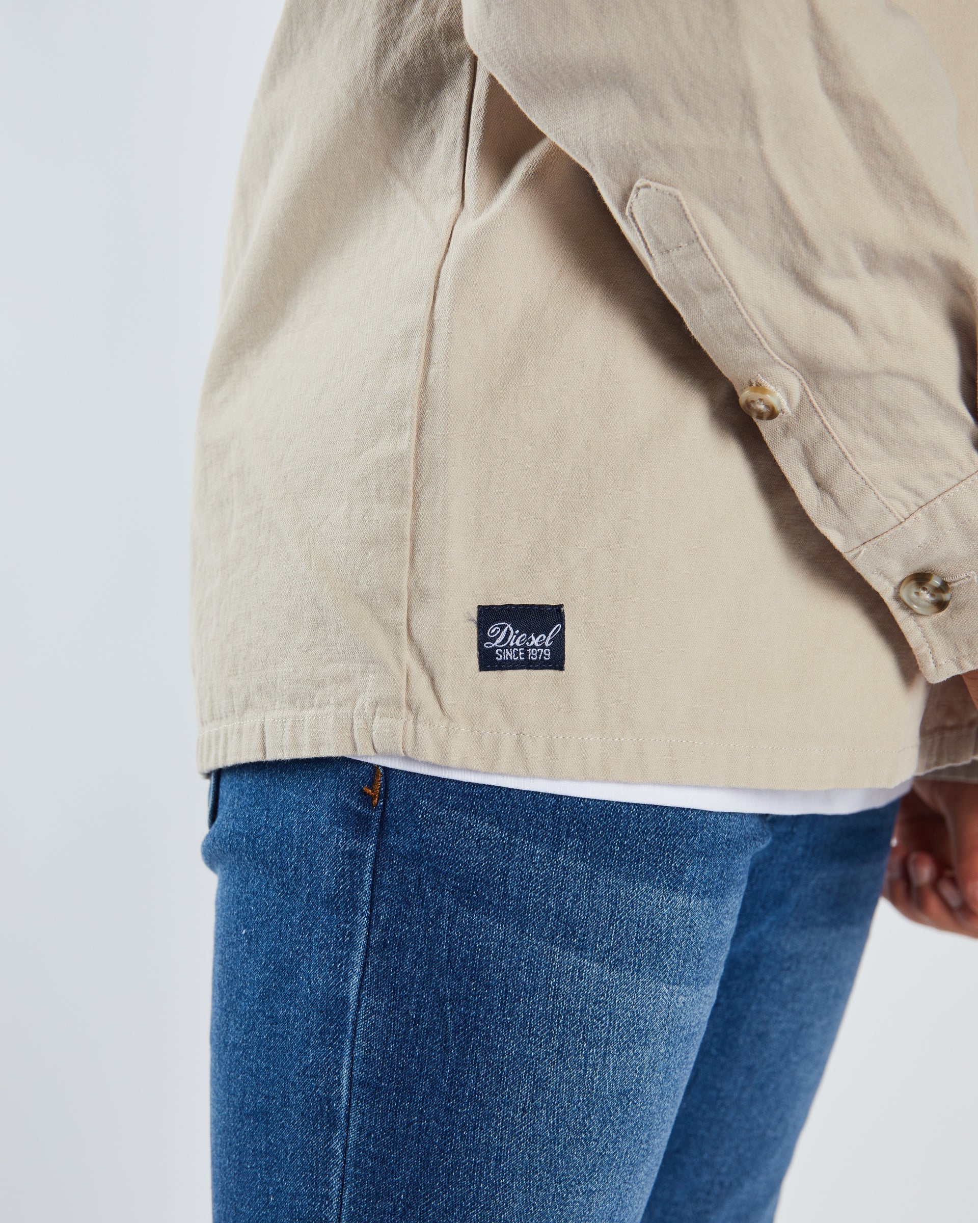 Boy's Rowan Sand Overshirt-Logo View