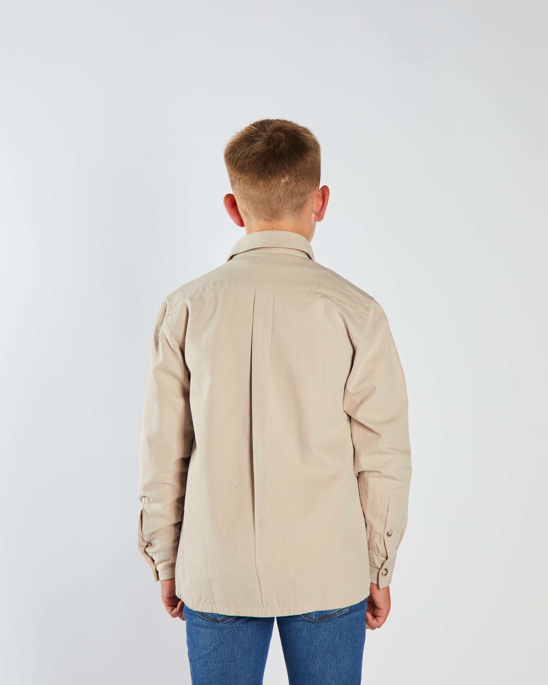 Boy's Rowan Sand Overshirt-Back View