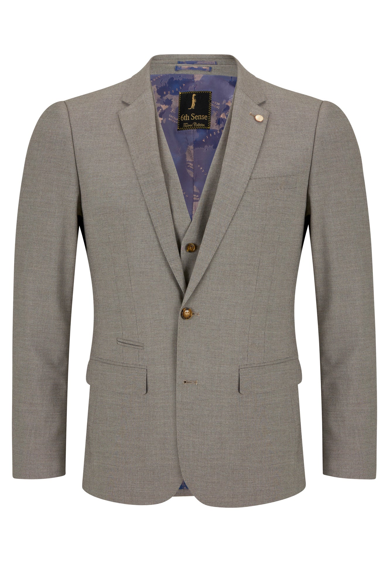 6TH SENSE Regal Cashmere 3 Piece Suit CASHMERE front view
