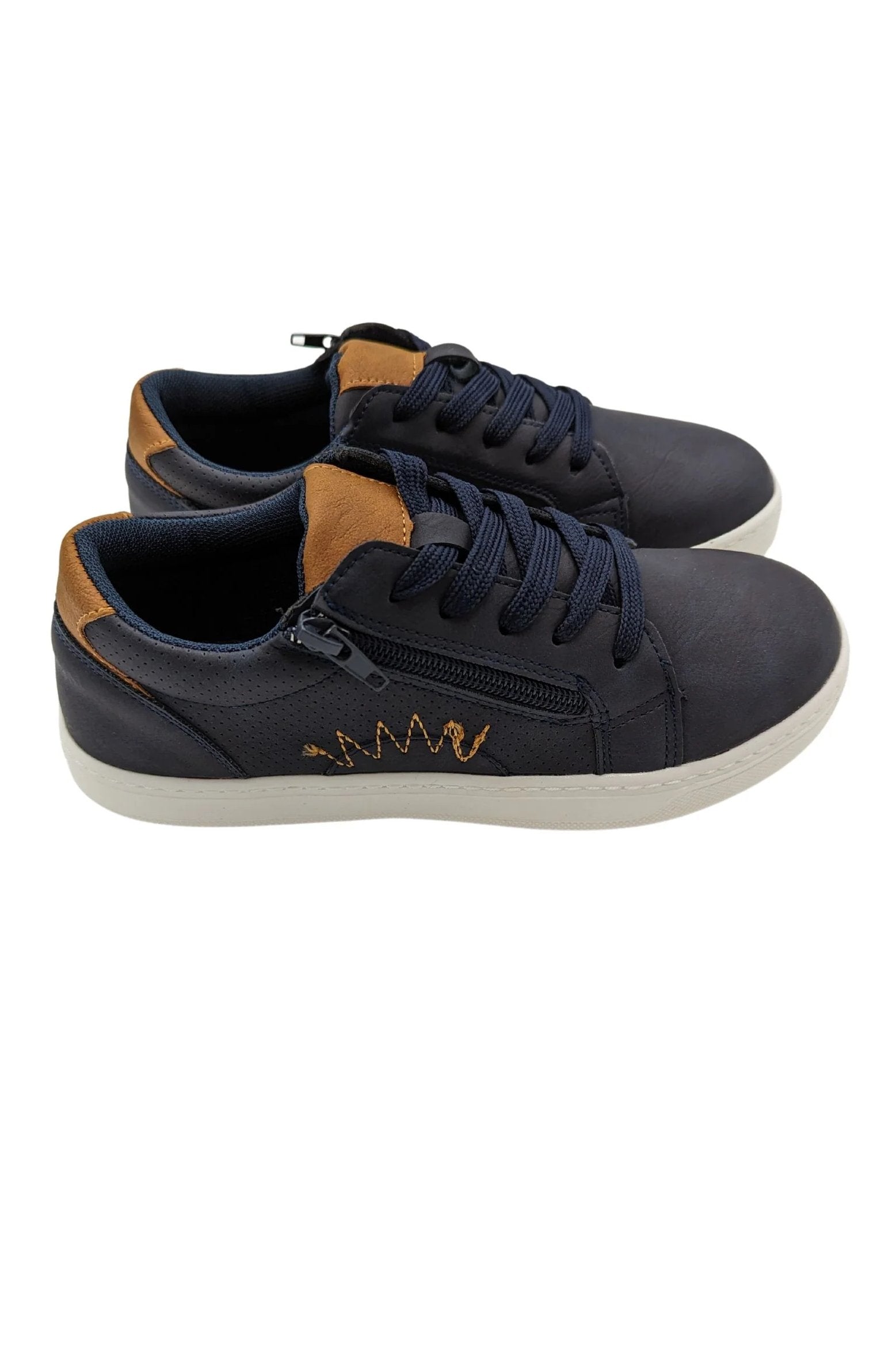 Lex Boys Navy Shoes-Side view