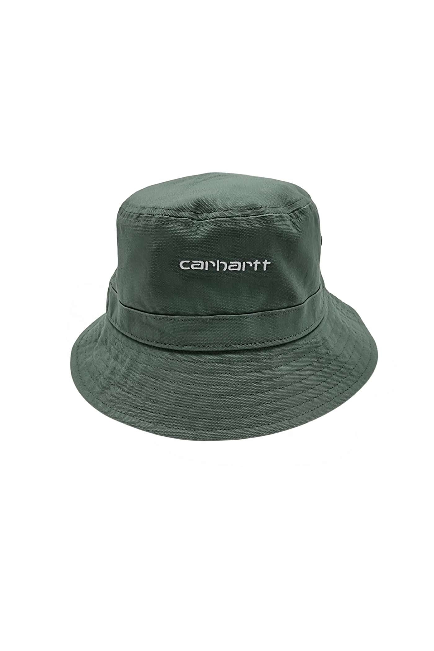Carhartt WIP Script Bucket Hat-Park / White Park / White front view