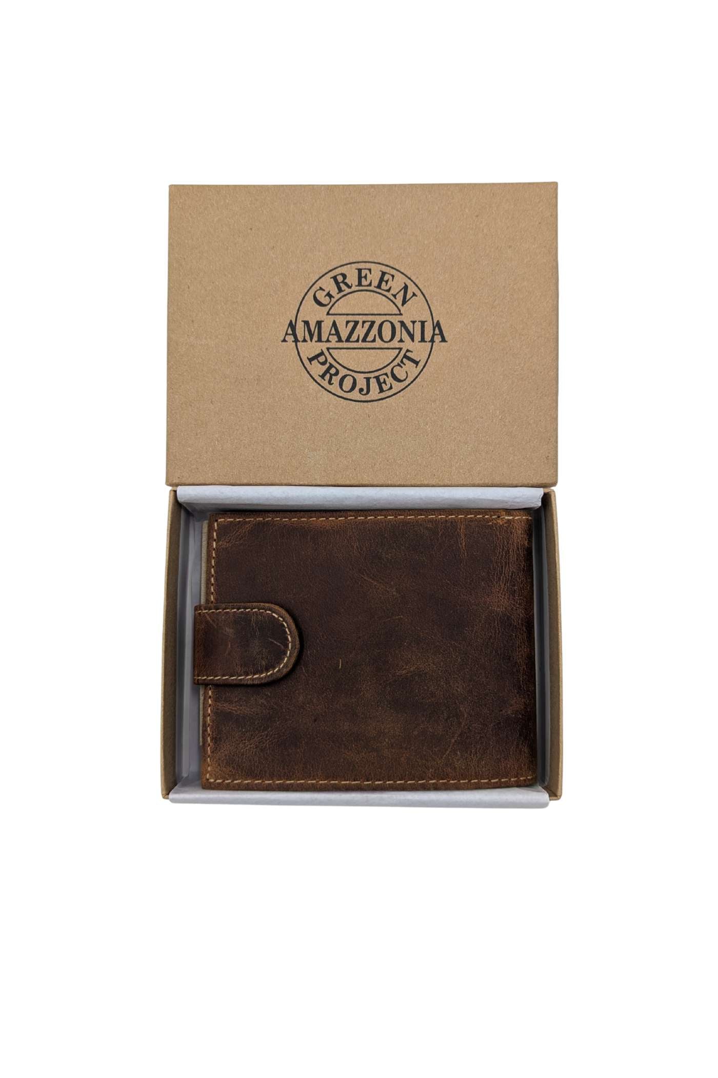 Men's Button Wallet - Camel-Presentation Box View