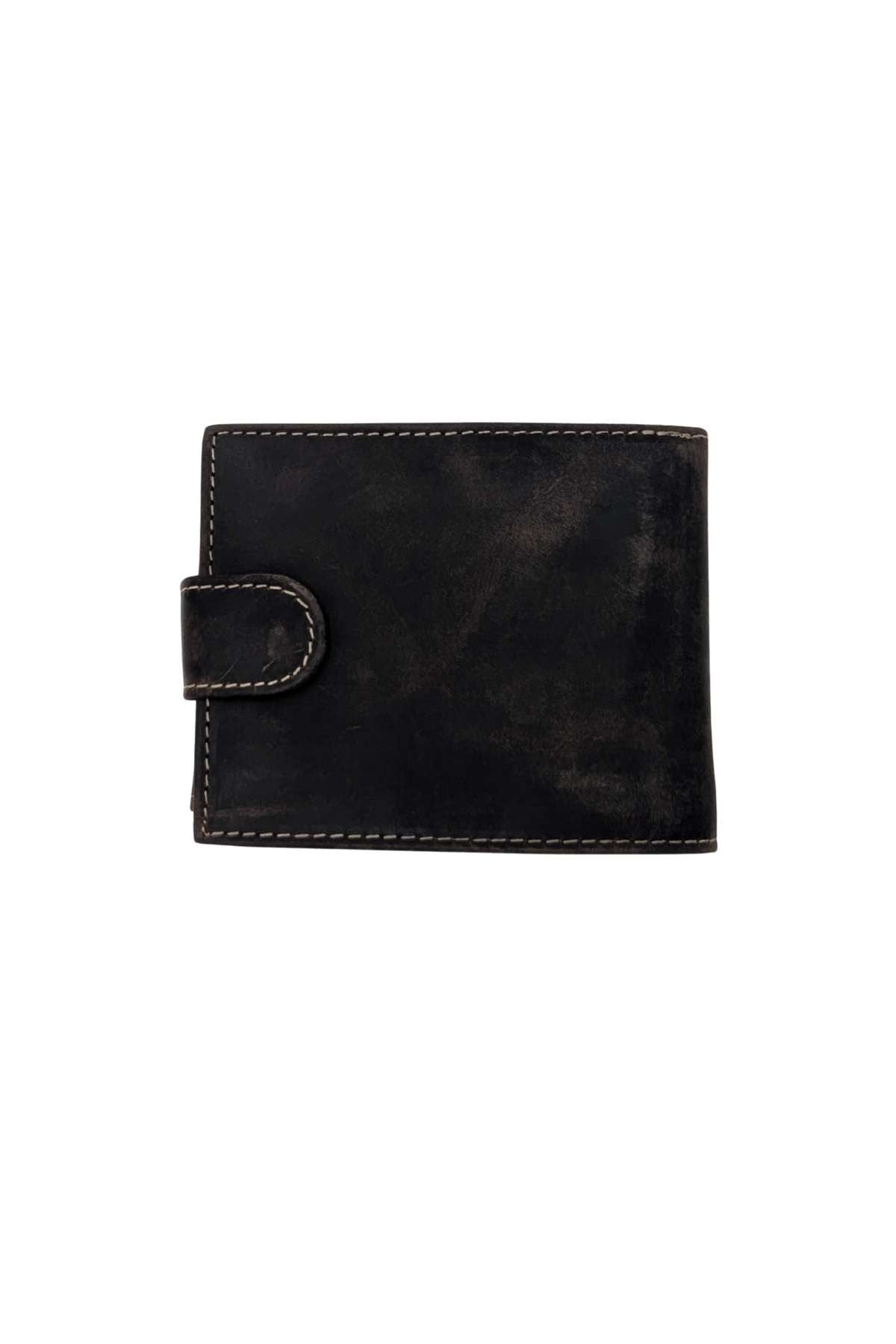 GILT EDGE Button Leather Rust Wallet RUST front view
