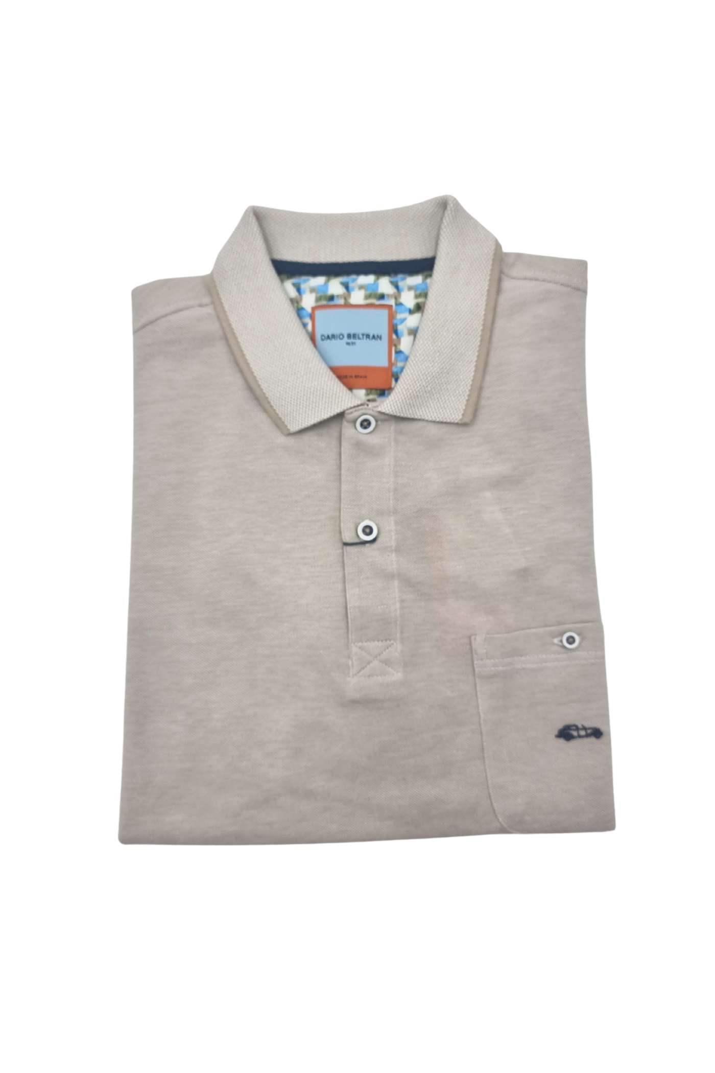 Men's Dario Beltran Beige Polo-Front View
