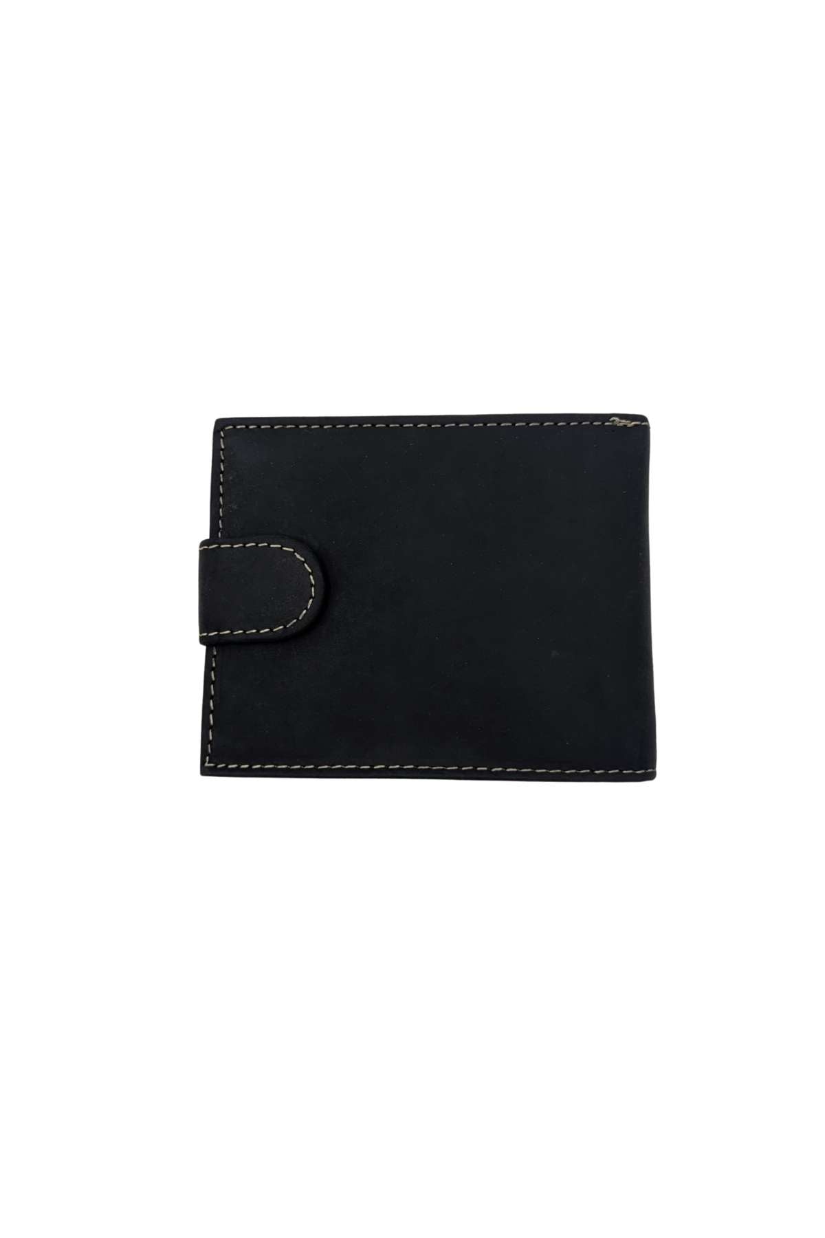 GILT EDGE Button Wallet - Black BLACK front view