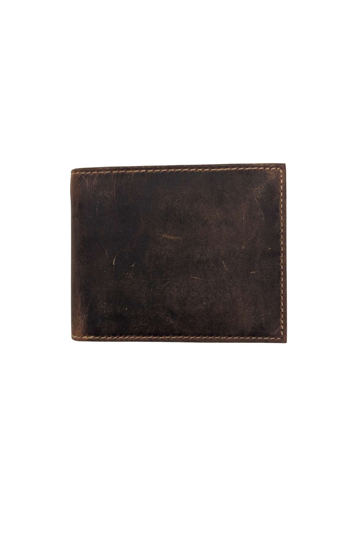 Brown leather wallet on a white background