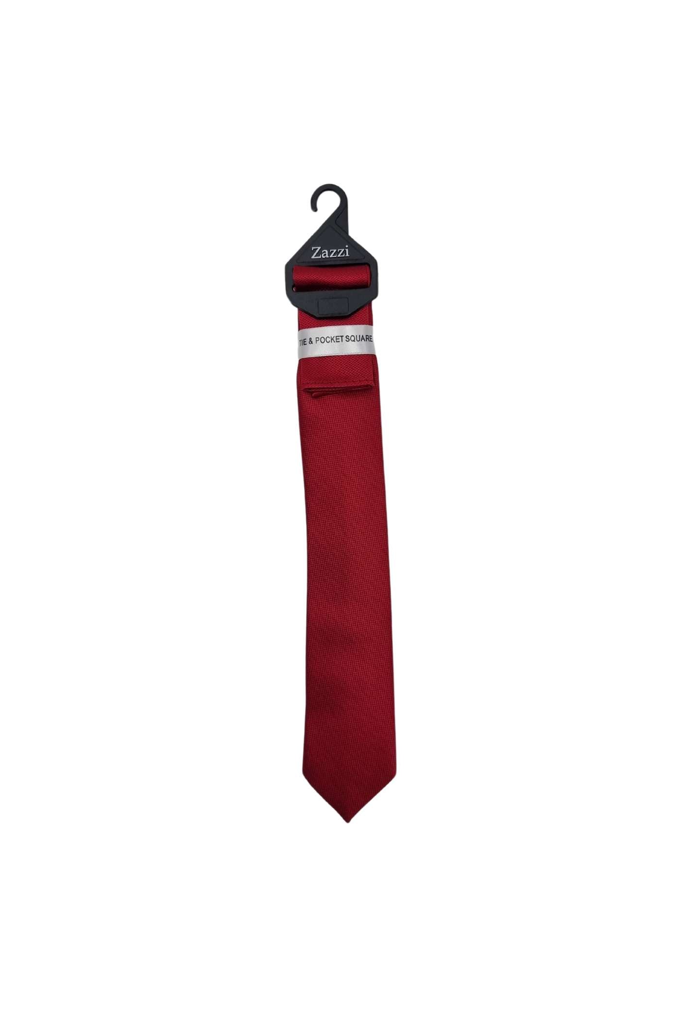 Zazzi Boyswear Kid Boys Red Tie & Pocket Square RED front view