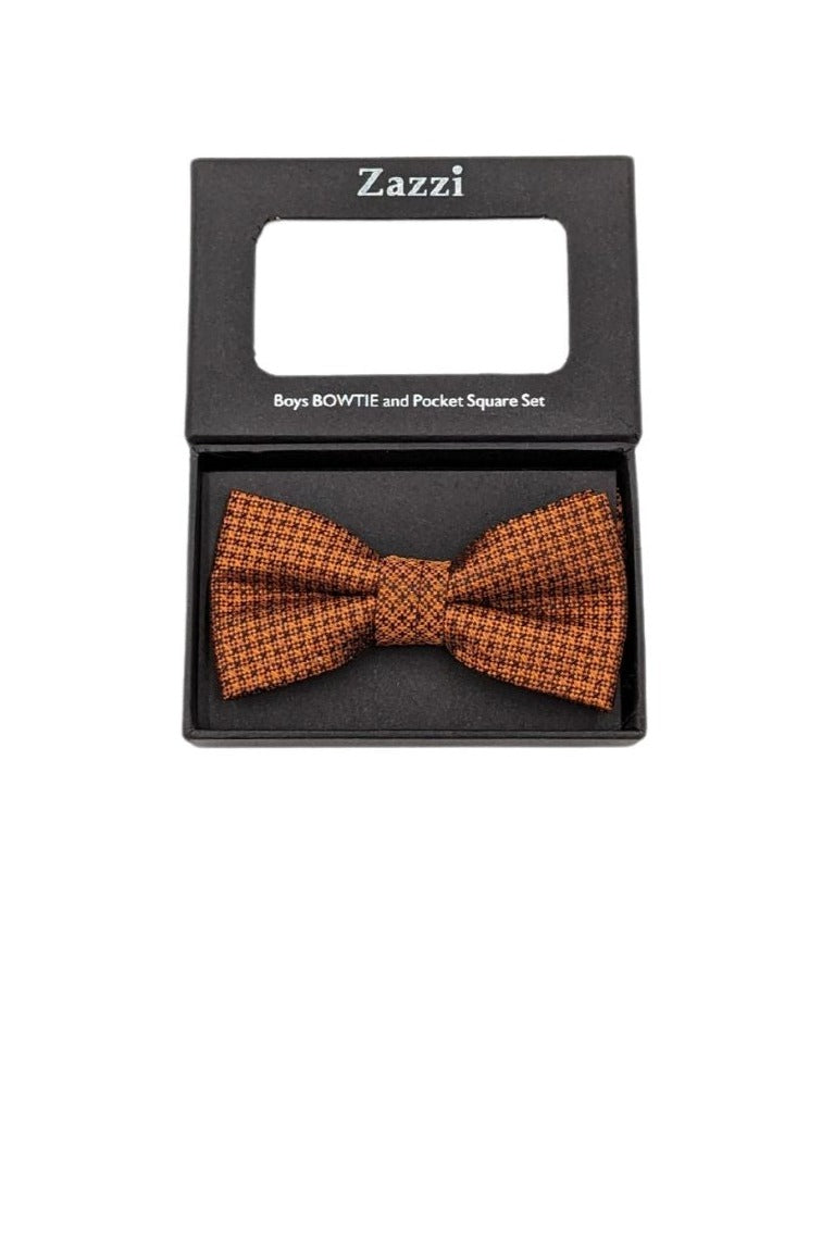 Rust Pattern Boys Bow & Pocket Square