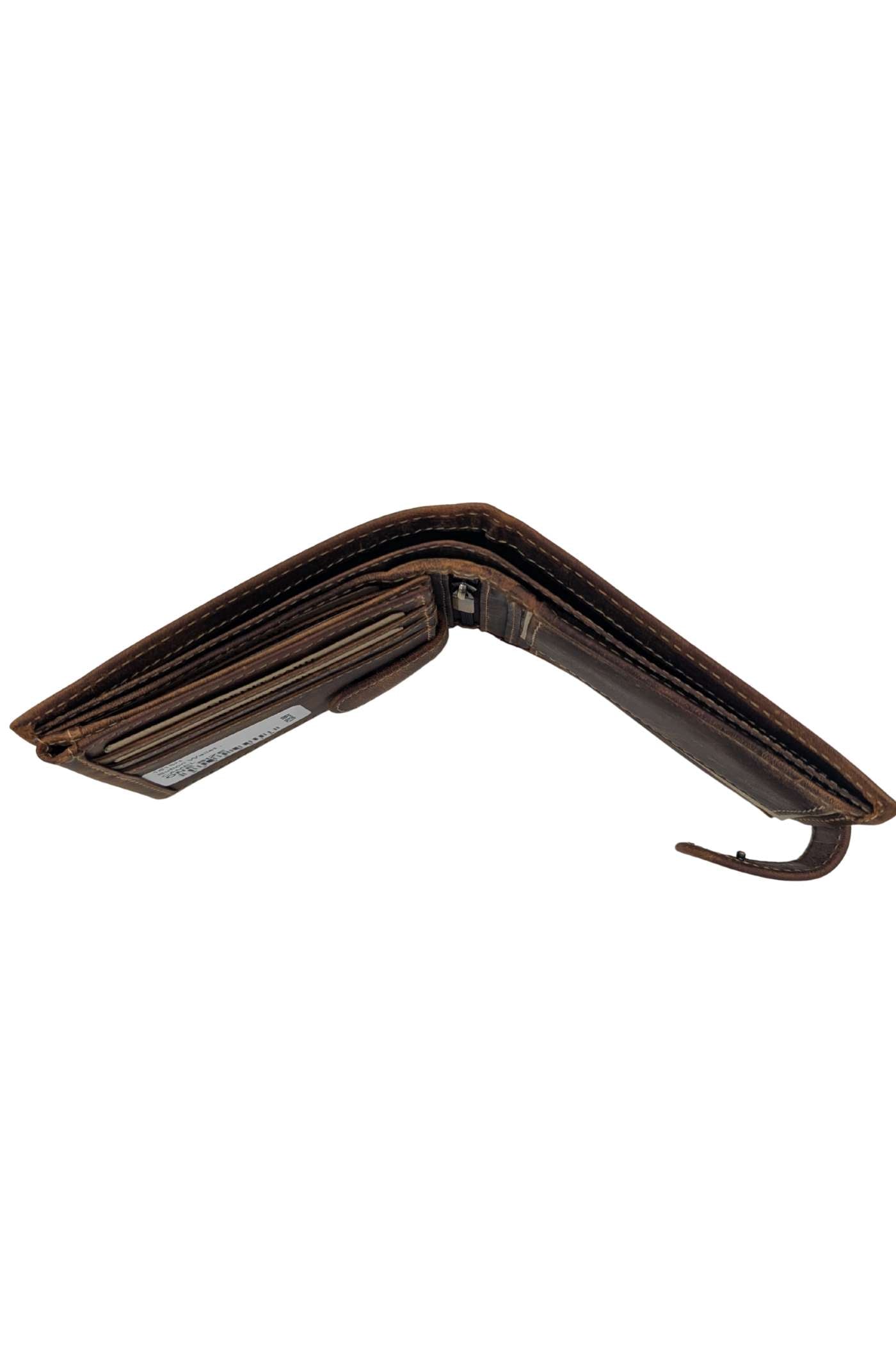 Men's Button Wallet - Camel-Top View