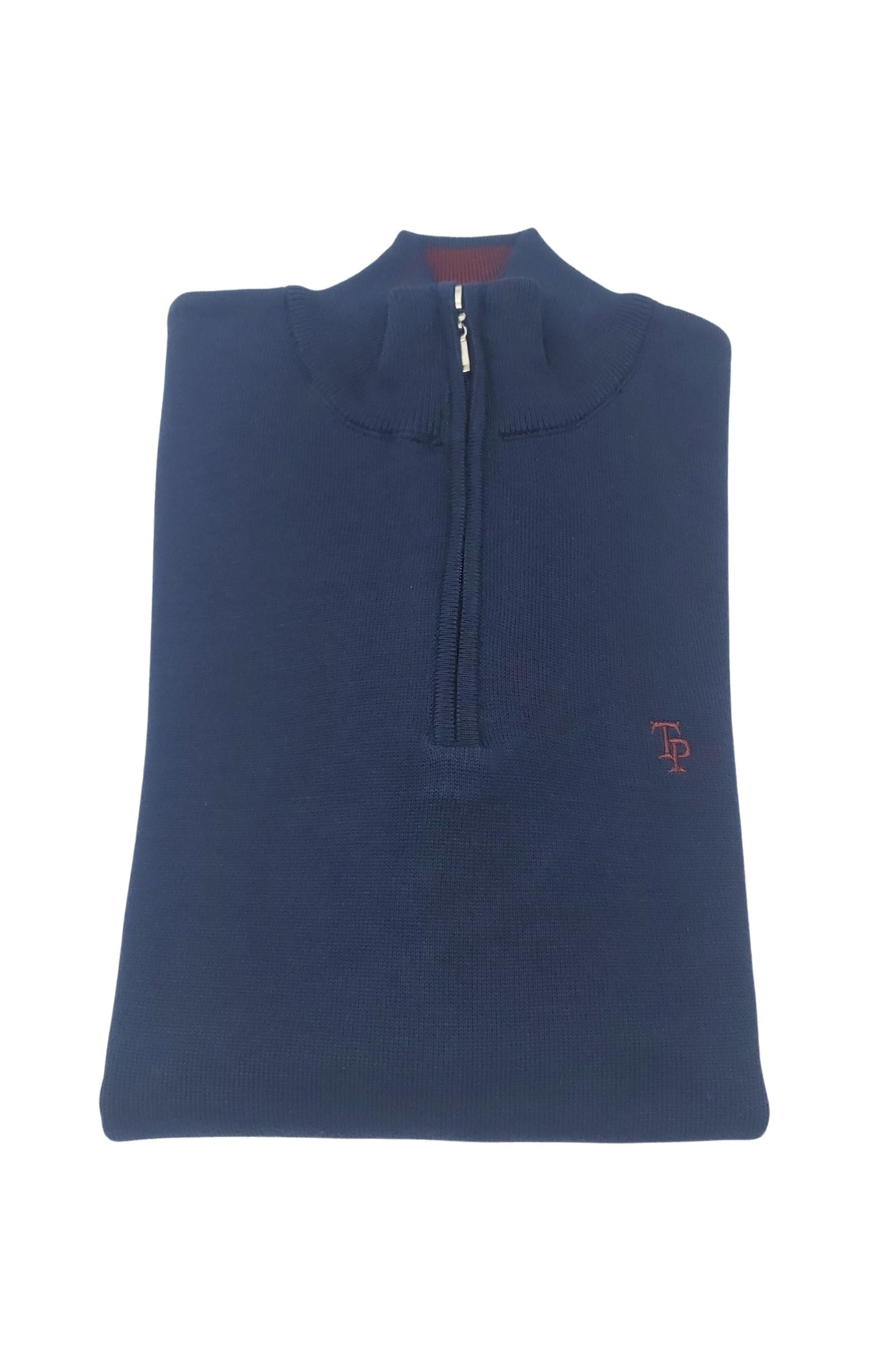 tom penn Tom Penn 1/4 Zip Knit - Navy Navy front view