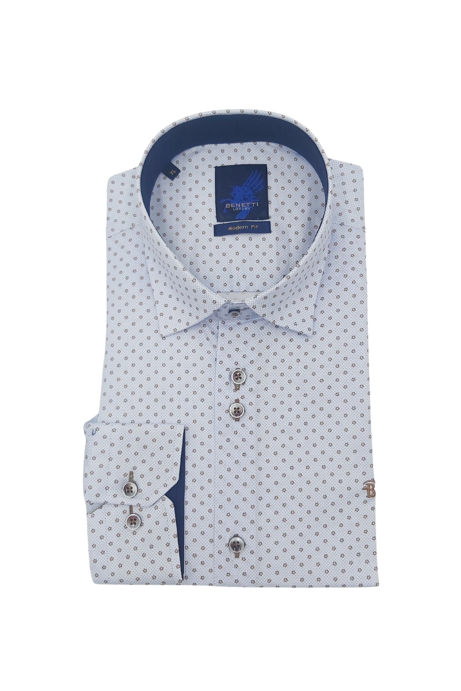 BENETTI Alex Casual Shirt - Stone Stone front view