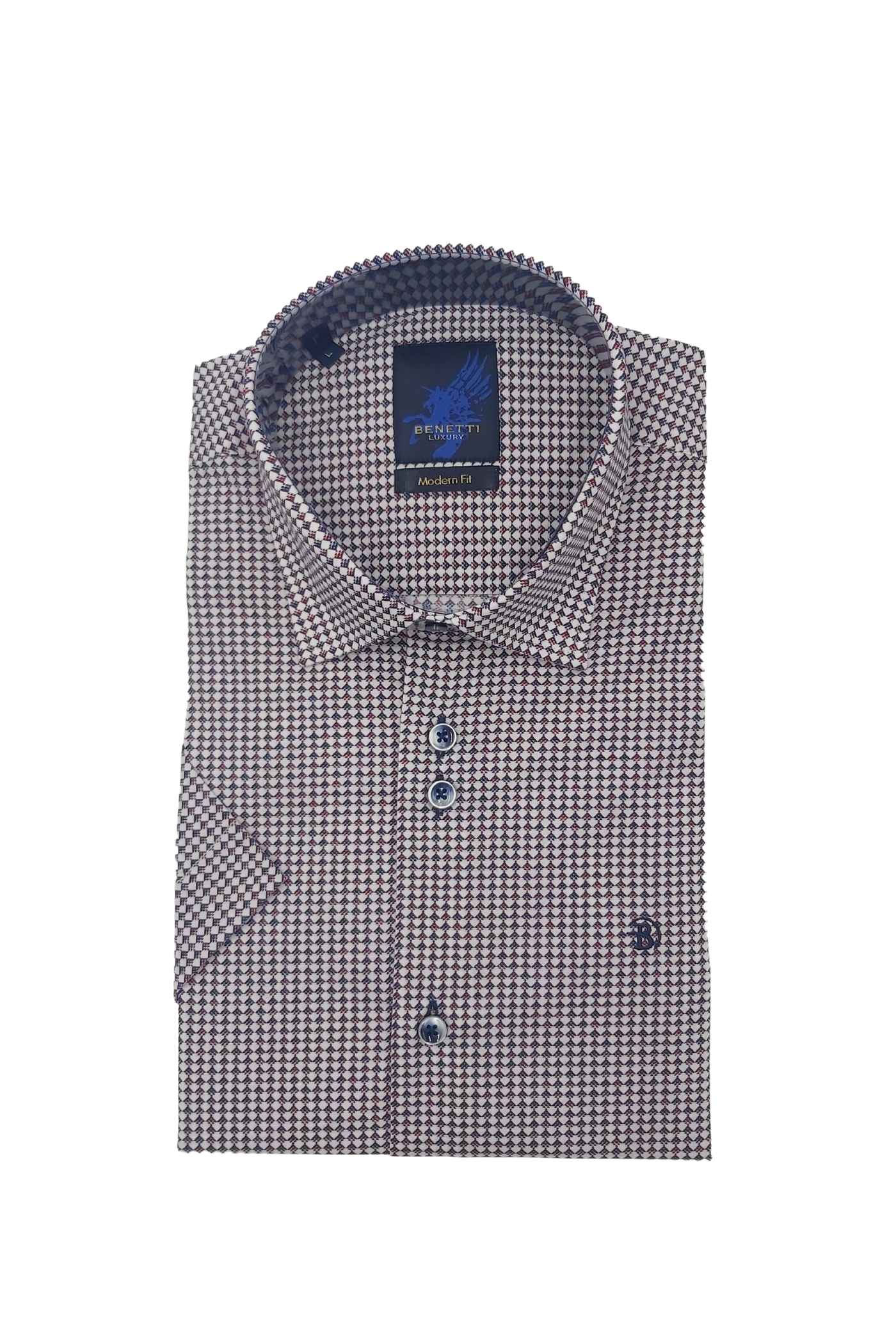 Men's Cody Short Sleeve Casual Shirt - Red-Front View