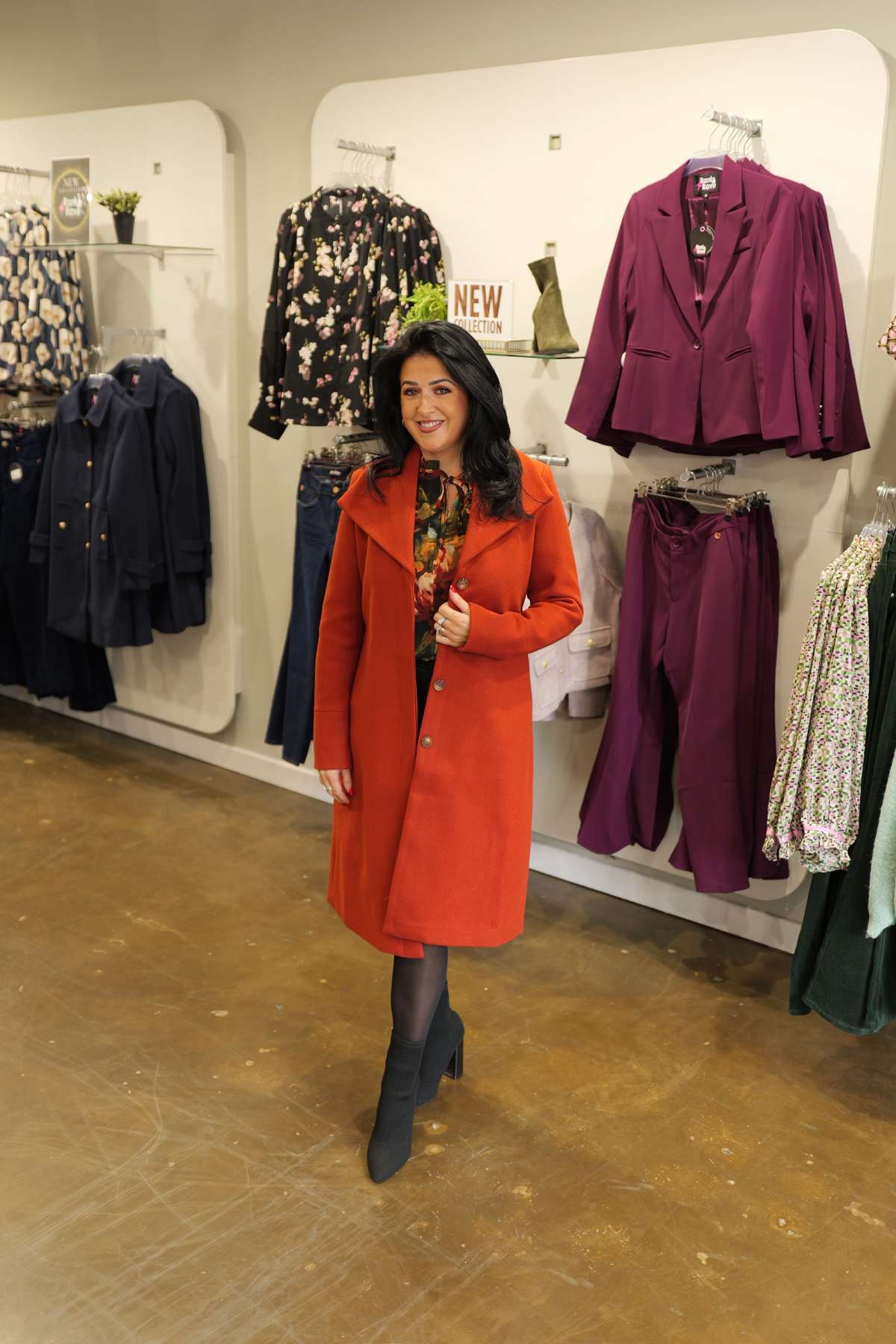 RANT & RAVE LADIES Mary-Kate Rust Coat RUST front view
