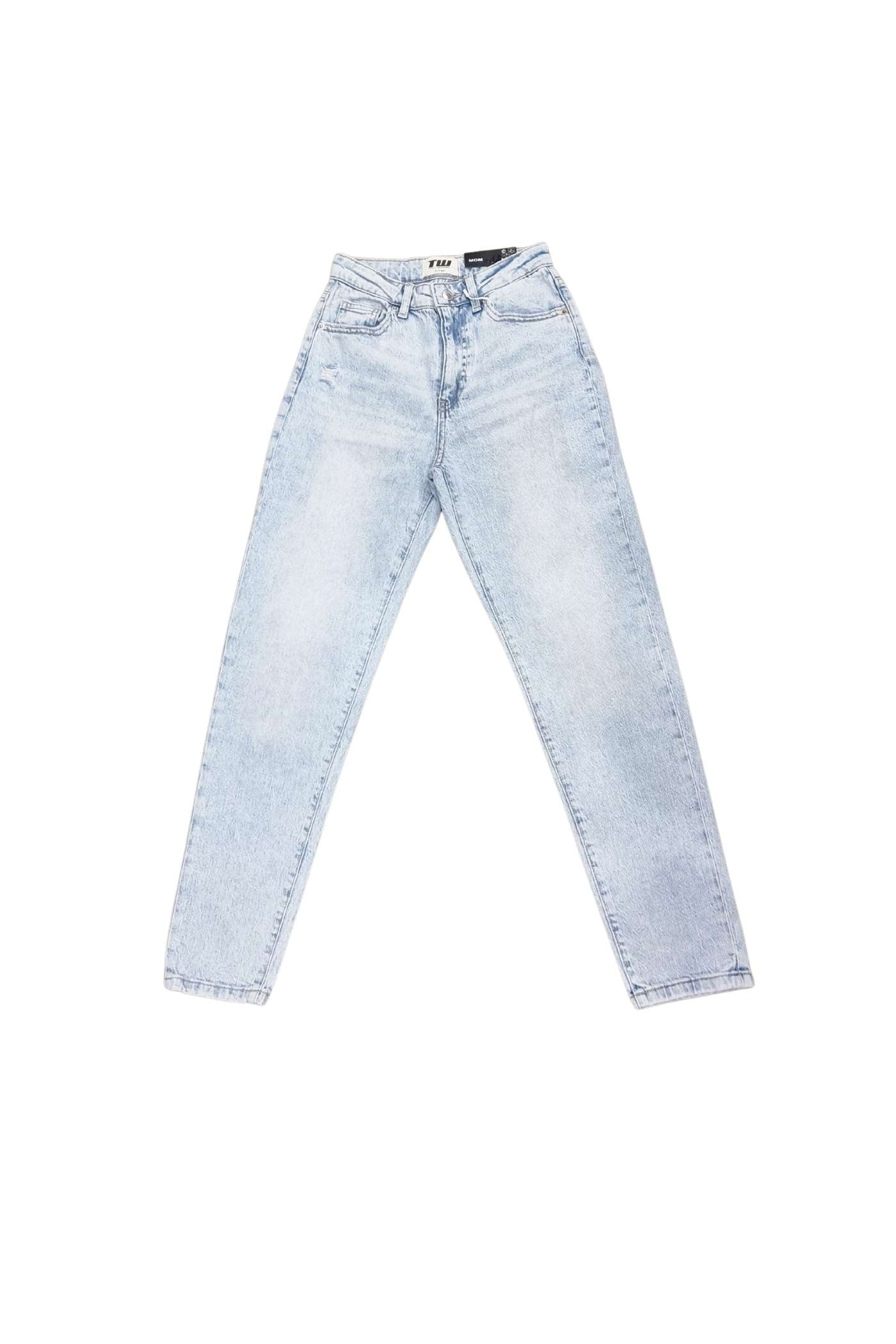 Ladies Blue Mom Jeans-Front View