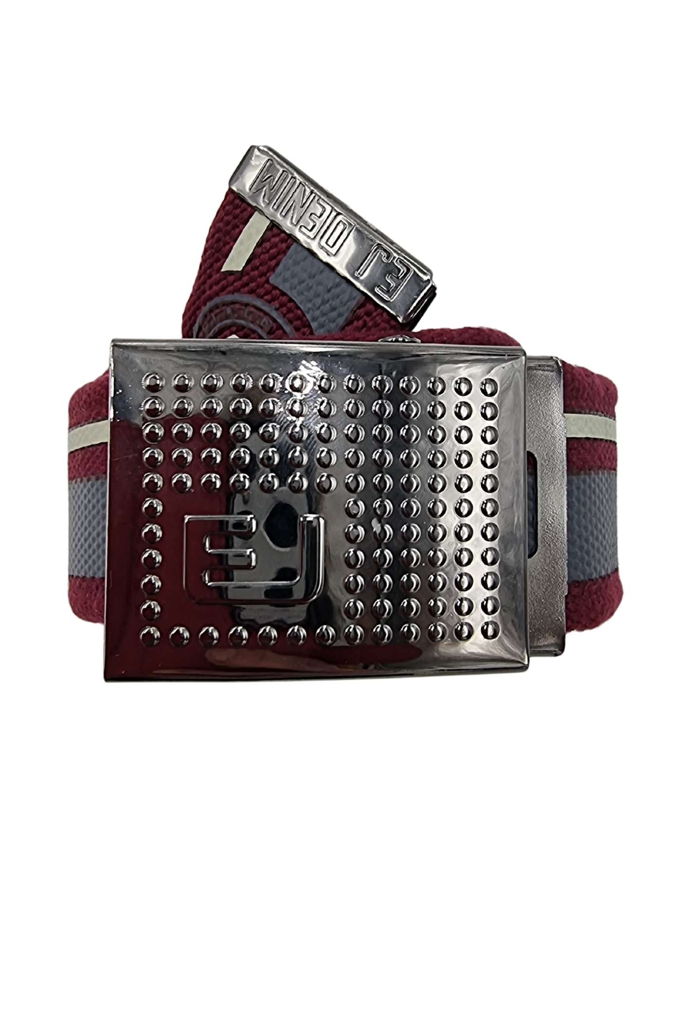 ETO Men' Canvas Belt by Eto Jeans WHITE model front view