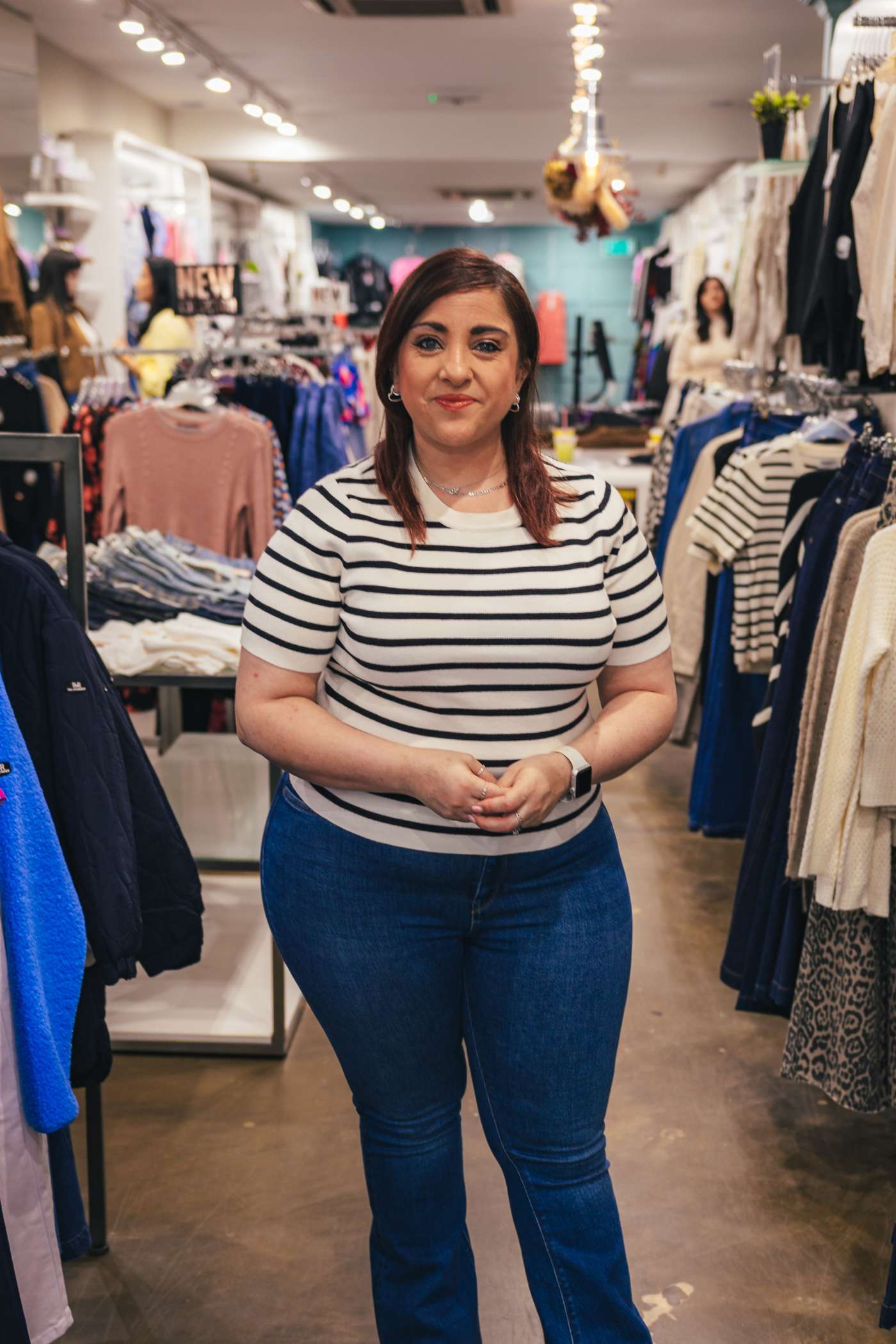 Kirsten in the Fie 2/4 Pullover Short Sleeve Knit-Cloud Dancer