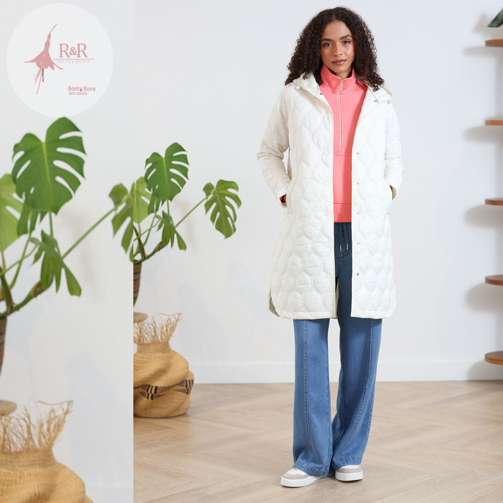 RANT & RAVE LADIES Relax & Renew Sabrina Stone Coat Stone model front view