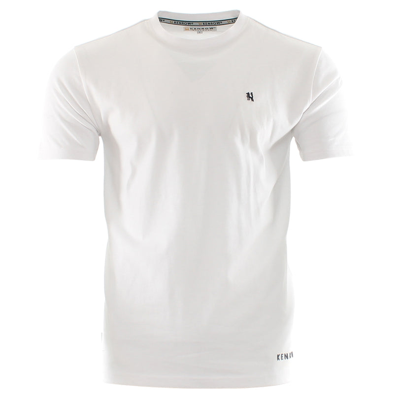 Men's Sam Short Sleeve White Tee-Ghost Front View