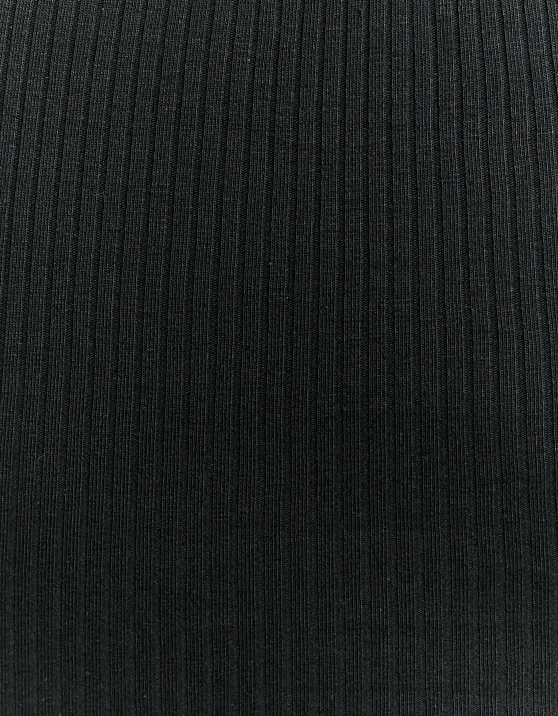 Ladies Black Ribbed Basic Bodysuit-Pattern View