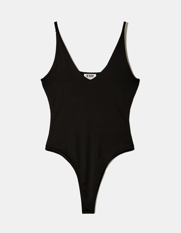 Tally Weijl Black Basic Bodysuit BLACK back view