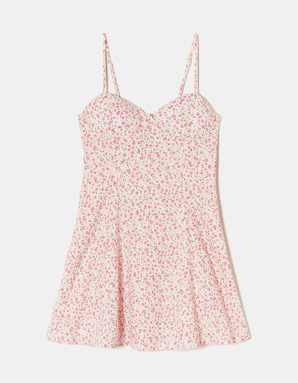 Ladies Pink Vichy Mini Dress-Ghost Front View